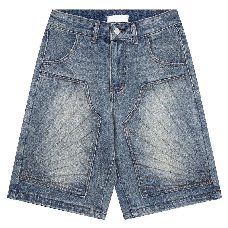 Japanese Brand × Vintage Washed Distressed Embroidered Short Denim Size US 30 / EU 46 - 4 Thumbnail
