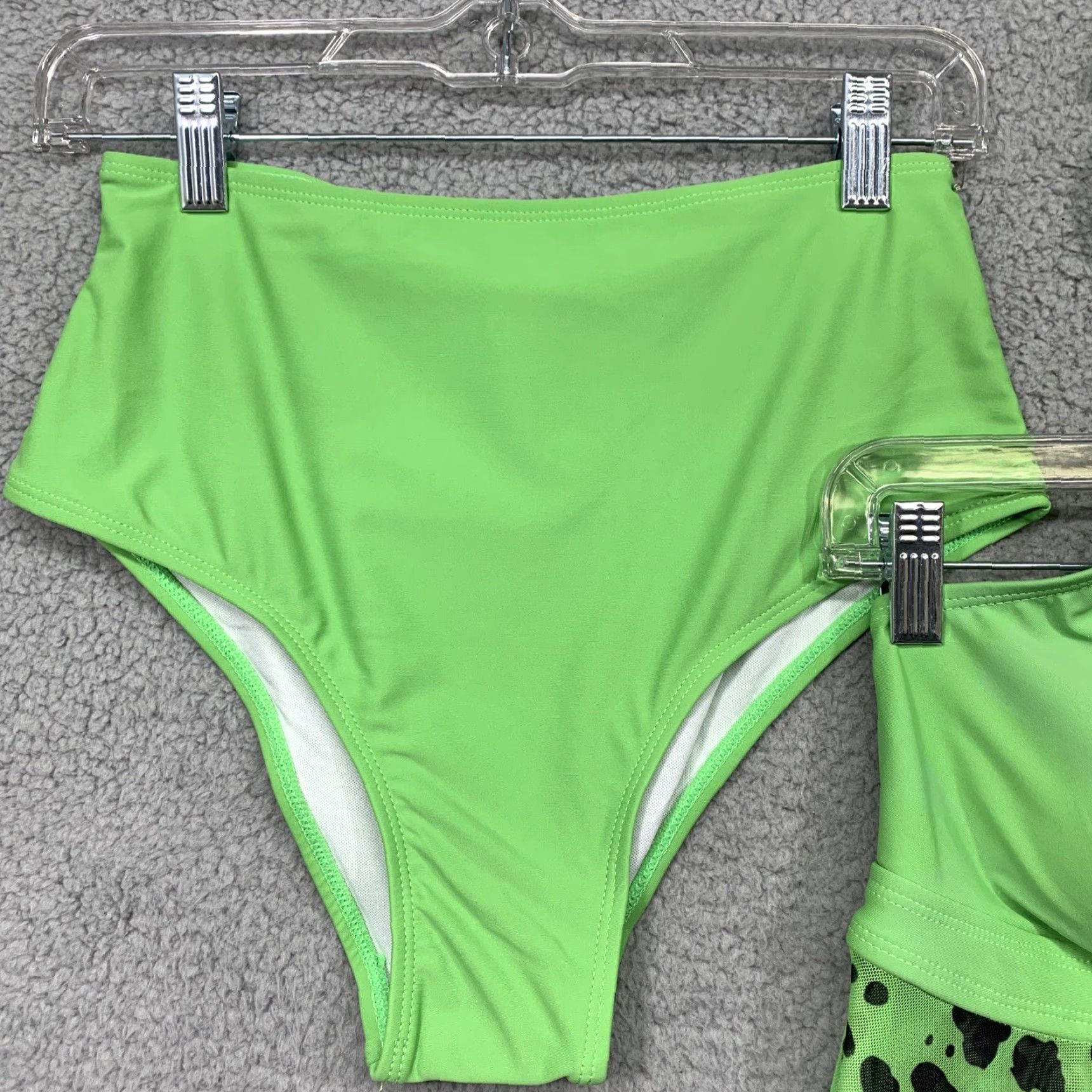 Vintage 2 Piece Tankini Swimsuit Women’s Size Small Green & Black Padded NWOT Size ONE SIZE - 4 Thumbnail