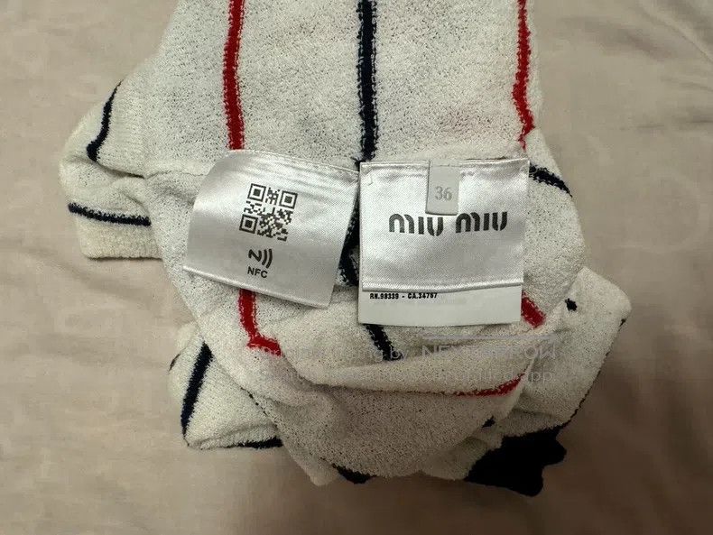 Miu Miu Miu Miu Size s Striped knitted short sleeve Size S / US 4 / IT 40 - 4 Thumbnail