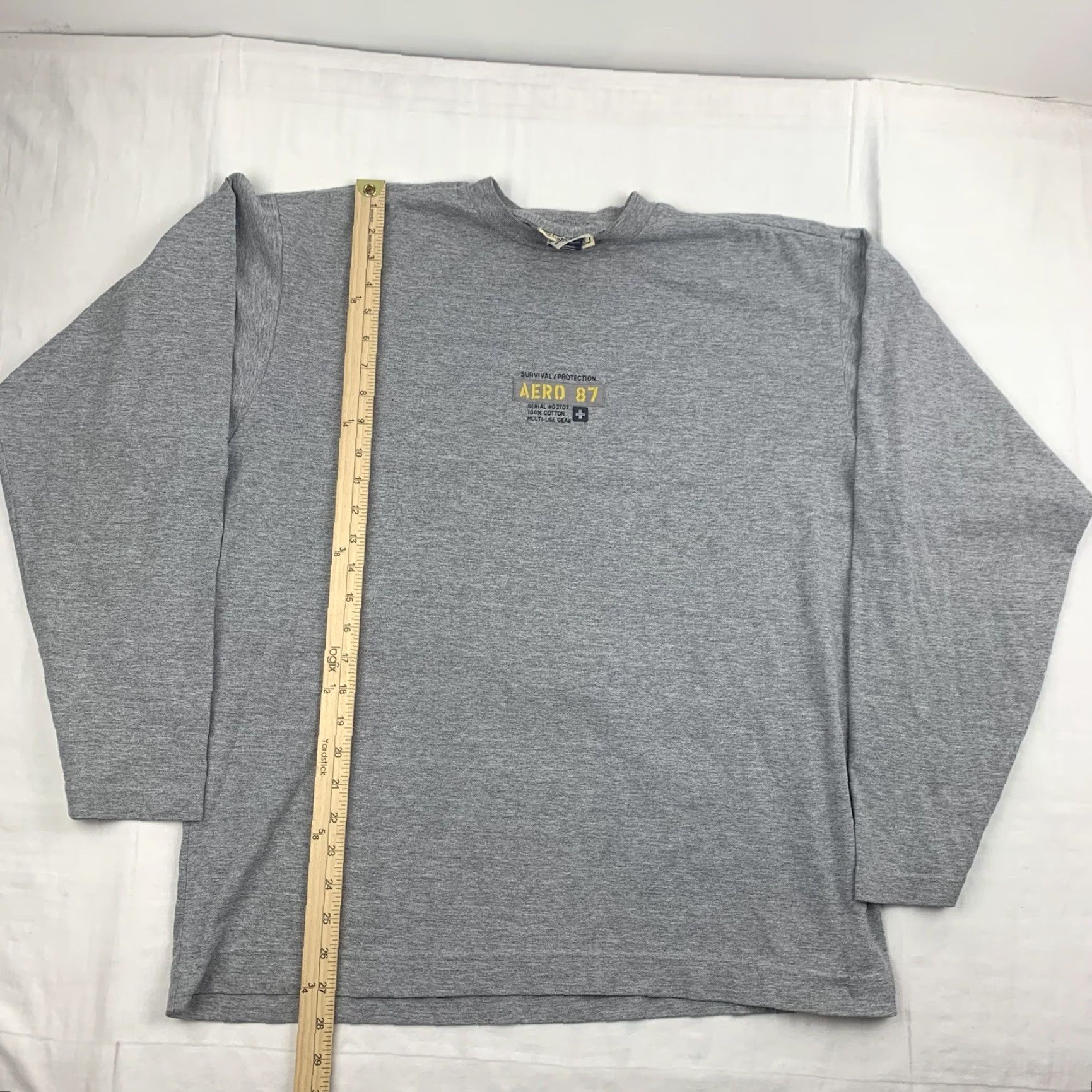 Vintage VINTAGE Aéropostale Survival Protection Shirt Adult Large Gray 90s Grunge Y2K Mens Tshirt Size US L / EU 52-54 / 3 - 4 Thumbnail