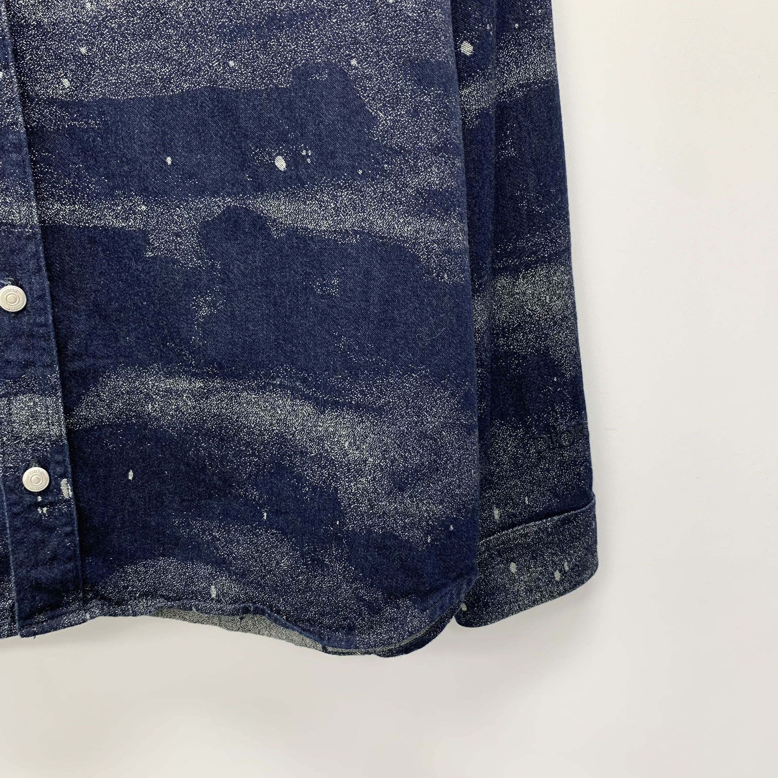 Dior Dior Navy Starry Cotton Button-Up Denim Shirt (Size 41) Size US XS / EU 42 / 0 - 6 Thumbnail