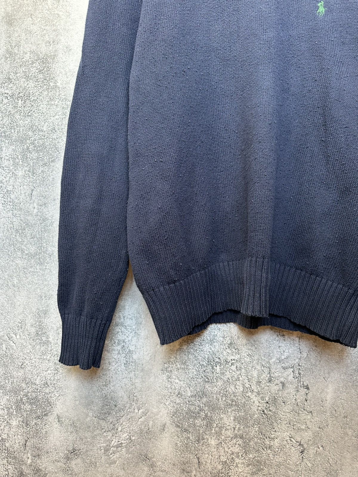 Polo Ralph Lauren × Vintage Polo Ralph Lauren Vintage 1/4 Button Knit Sweater Navy LS Size US M / EU 48-50 / 2 - 7 Thumbnail