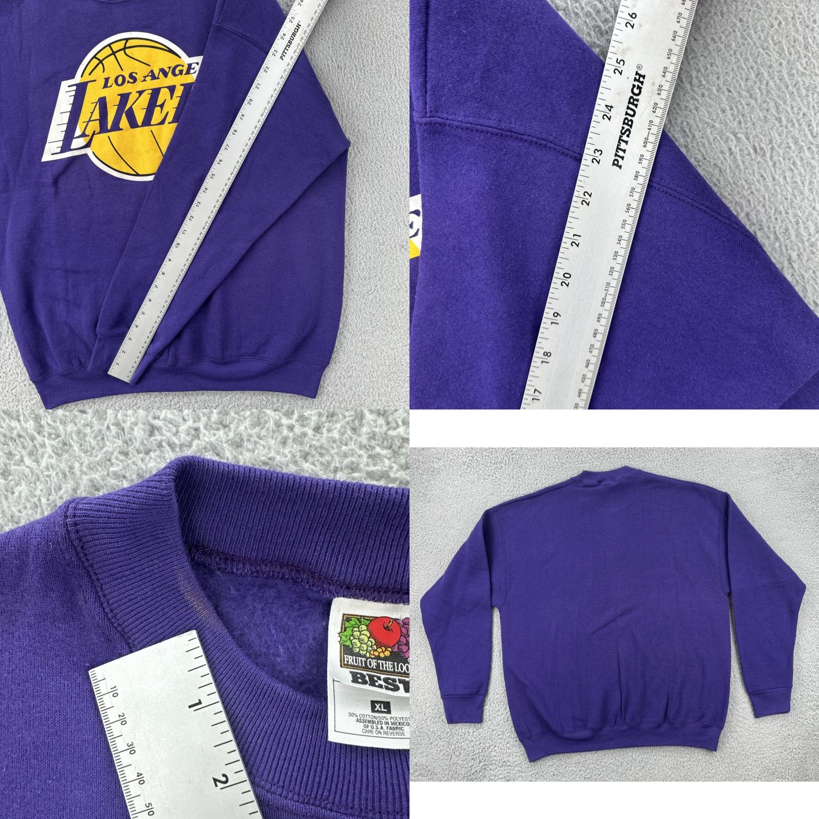 Fruit Of The Loom VINTAGE Fruit of the Loom Mens XL Purple Crew Neck Sweatshirt Los Angeles Lakers 90s Shirt Mens XL Purple 90s Sports LEGO Size US XL / EU 56 / 4 - 9 Thumbnail