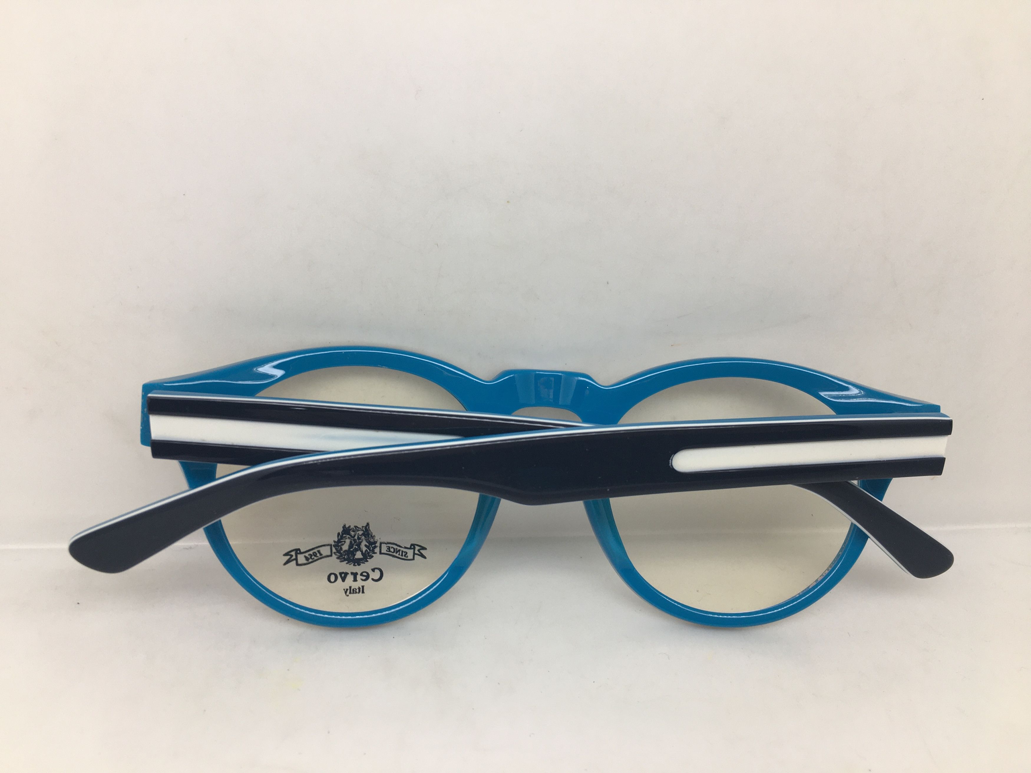 Other EYECRAFT Black White Blue Keyhole Eyeglasses Frame Size ONE SIZE - 8 Thumbnail