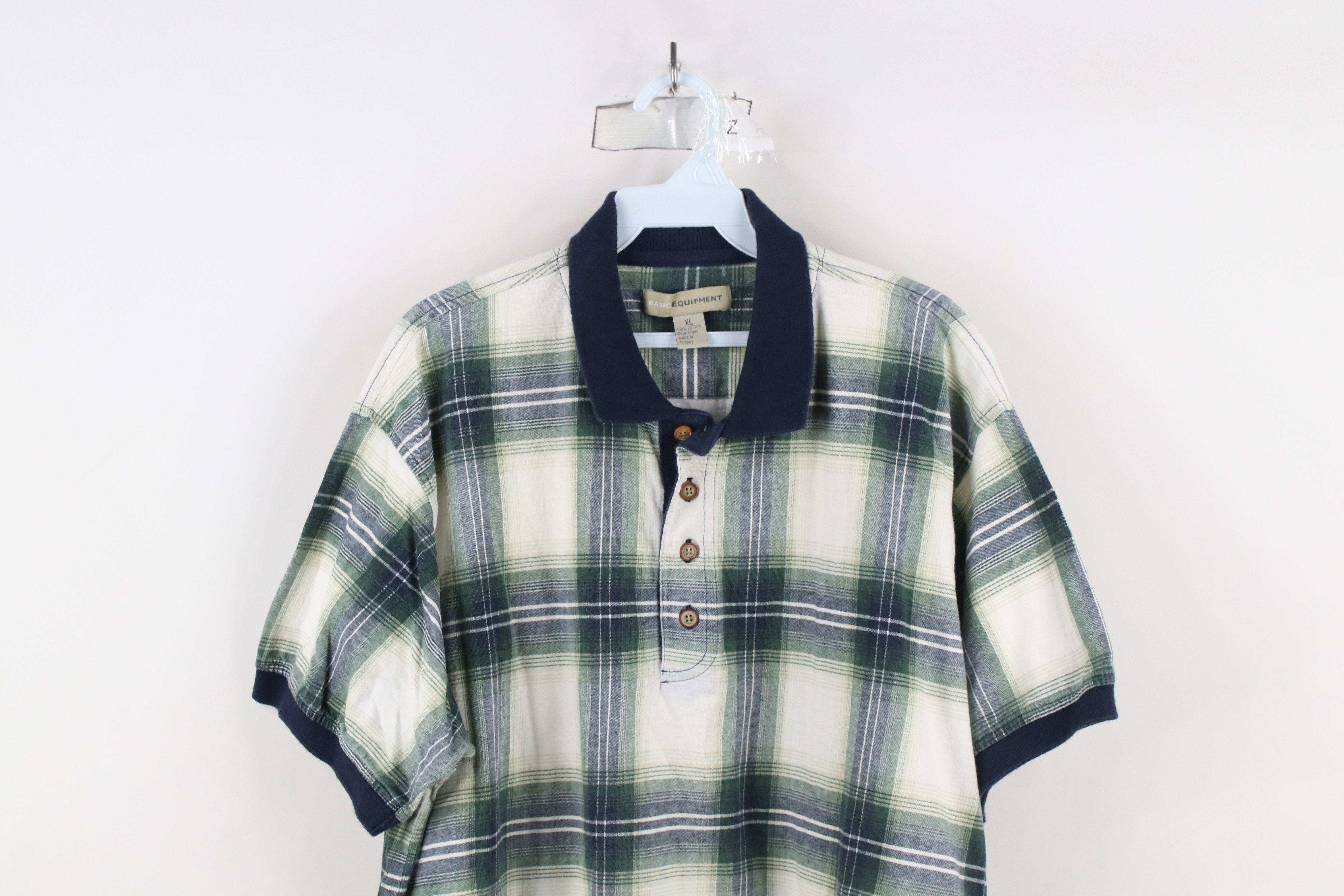 Vintage Vintage 90s Streetwear Fit Short Sleeve Polo Shirt Plaid Size US XL / EU 56 / 4 - 2 Thumbnail