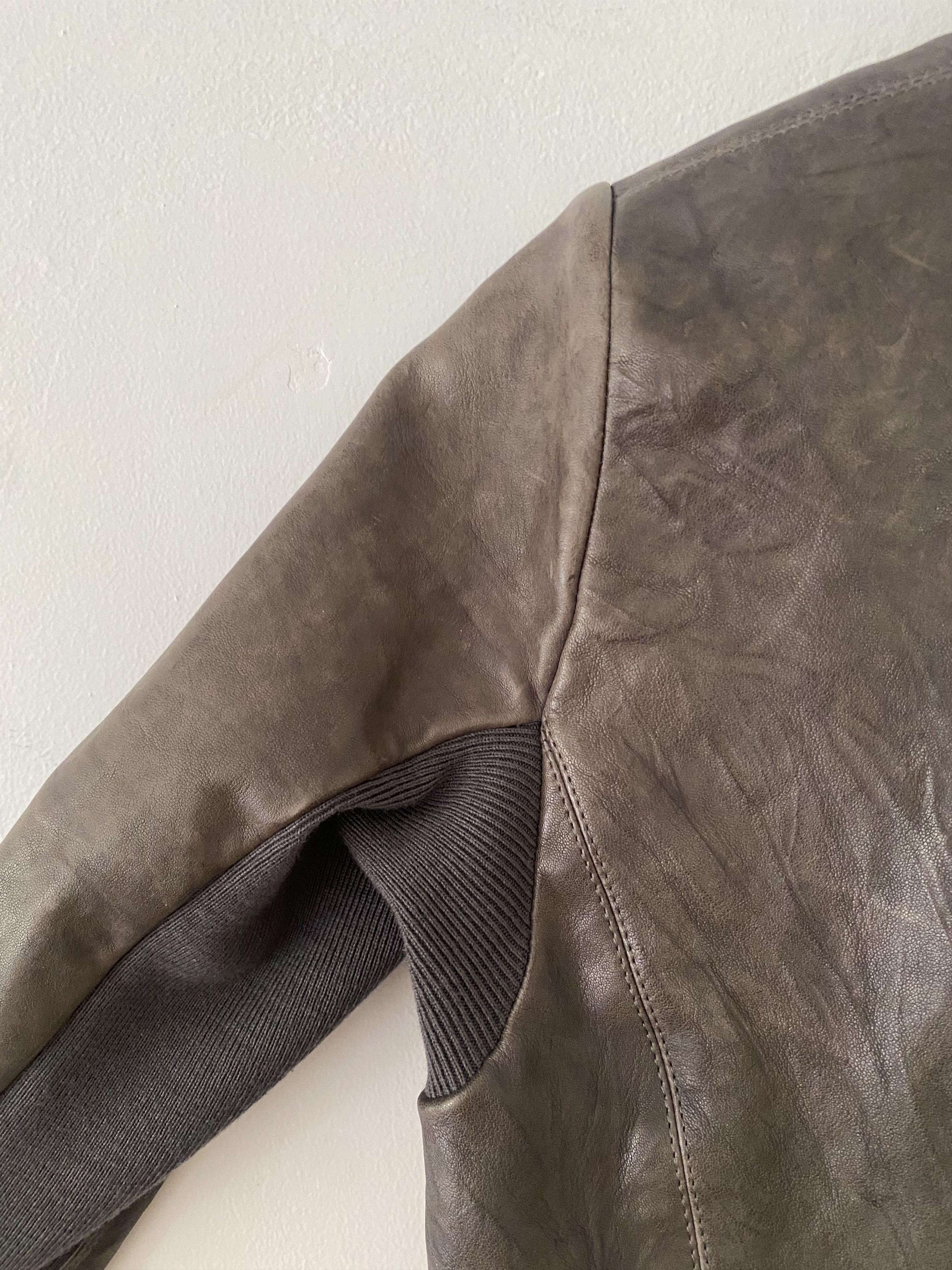 Rick Owens Rick Owens AW13 “Plinth” Funnel Neck Leather Jacket – IT 44 Size S / US 4 / IT 40 - 6 Thumbnail