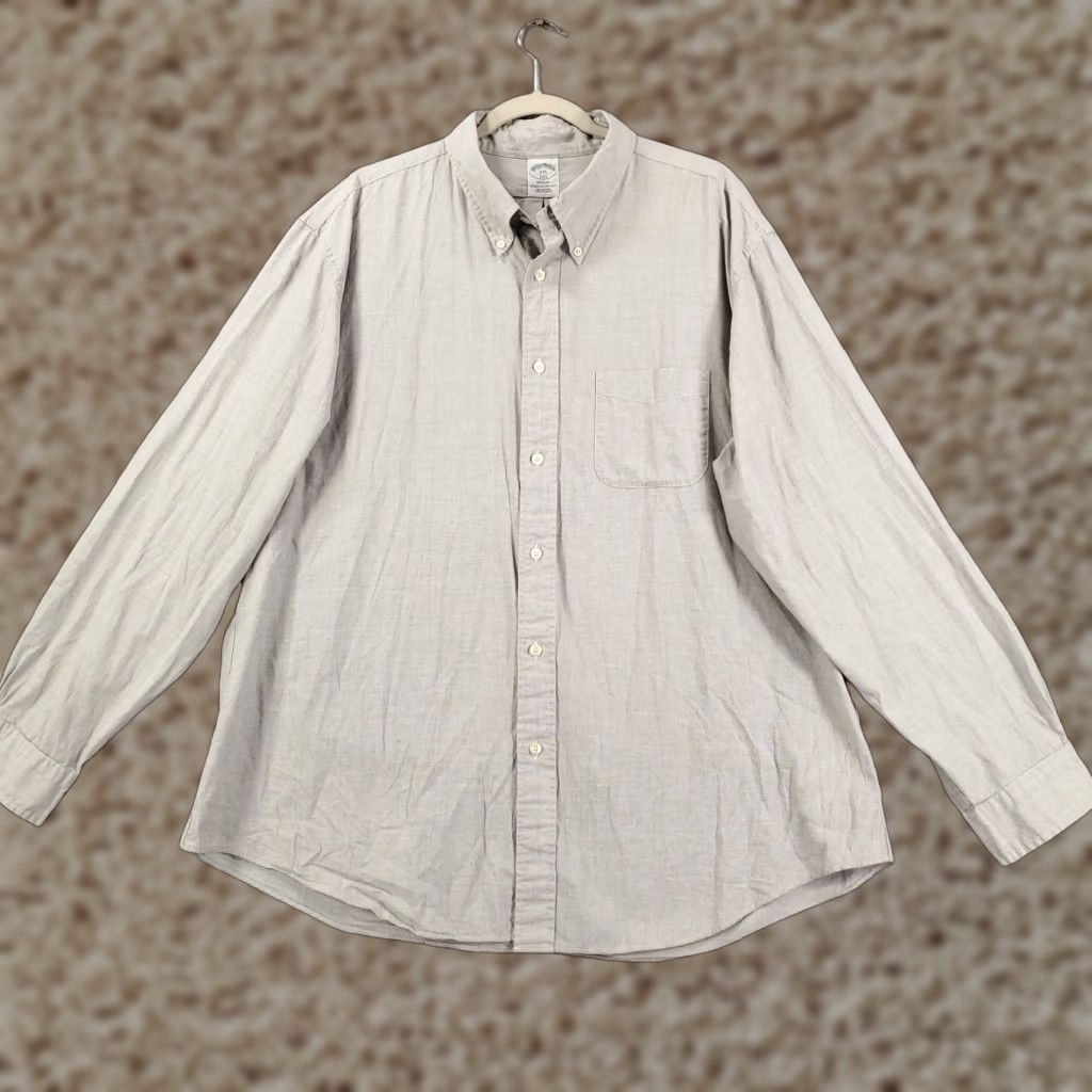 Brooks Brothers Brooks Brothers Shirt Men 2XL Gray Button-Down Long Sleeve Cotton Classic Preppy Mens Size US XXL / EU 58 / 5 - 1 Thumbnail