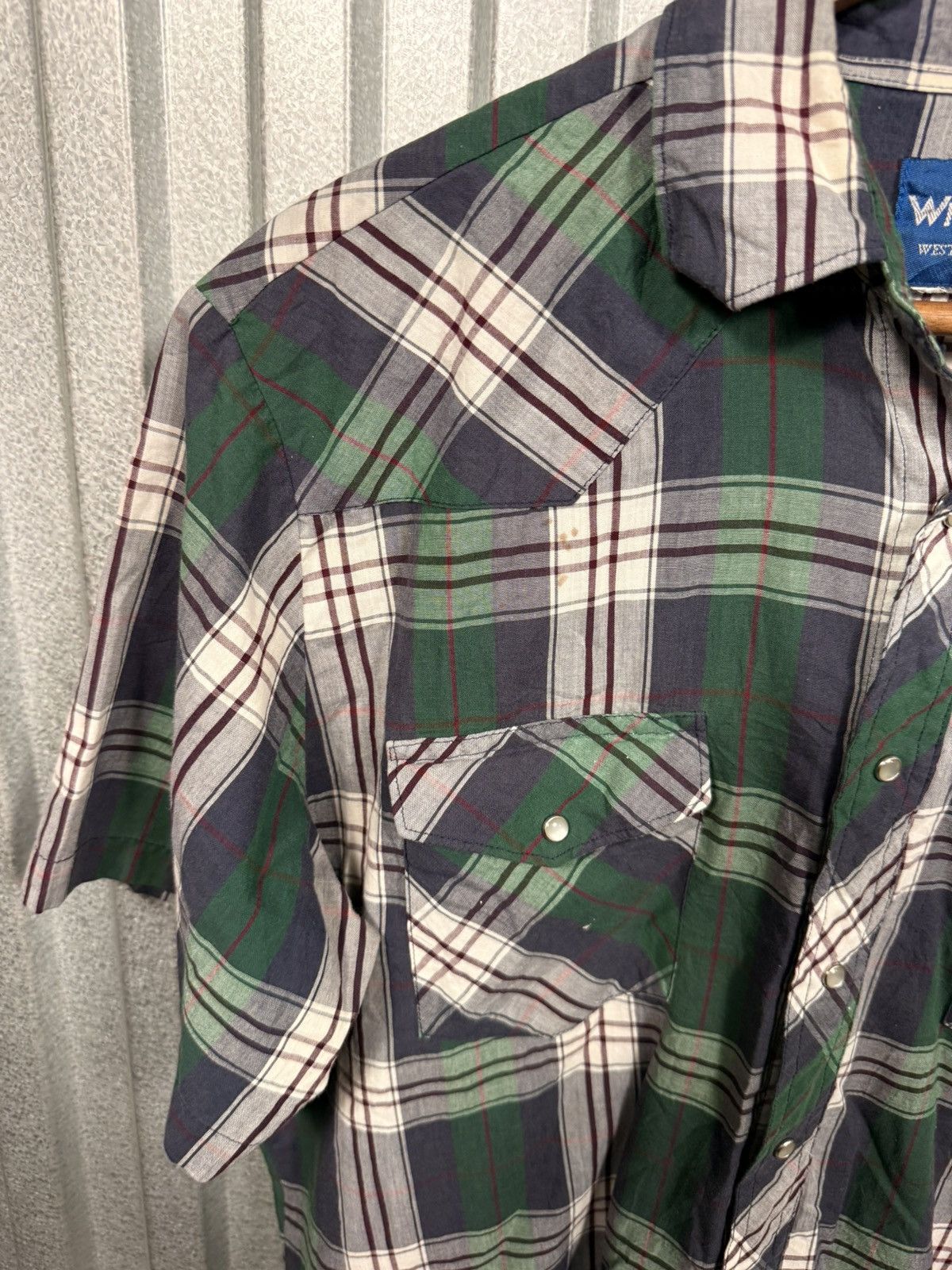 Wrangler Vintage Western Wrangler Pearl Snap Short Sleeve Cowboy Shir Size US L / EU 52-54 / 3 - 3 Thumbnail