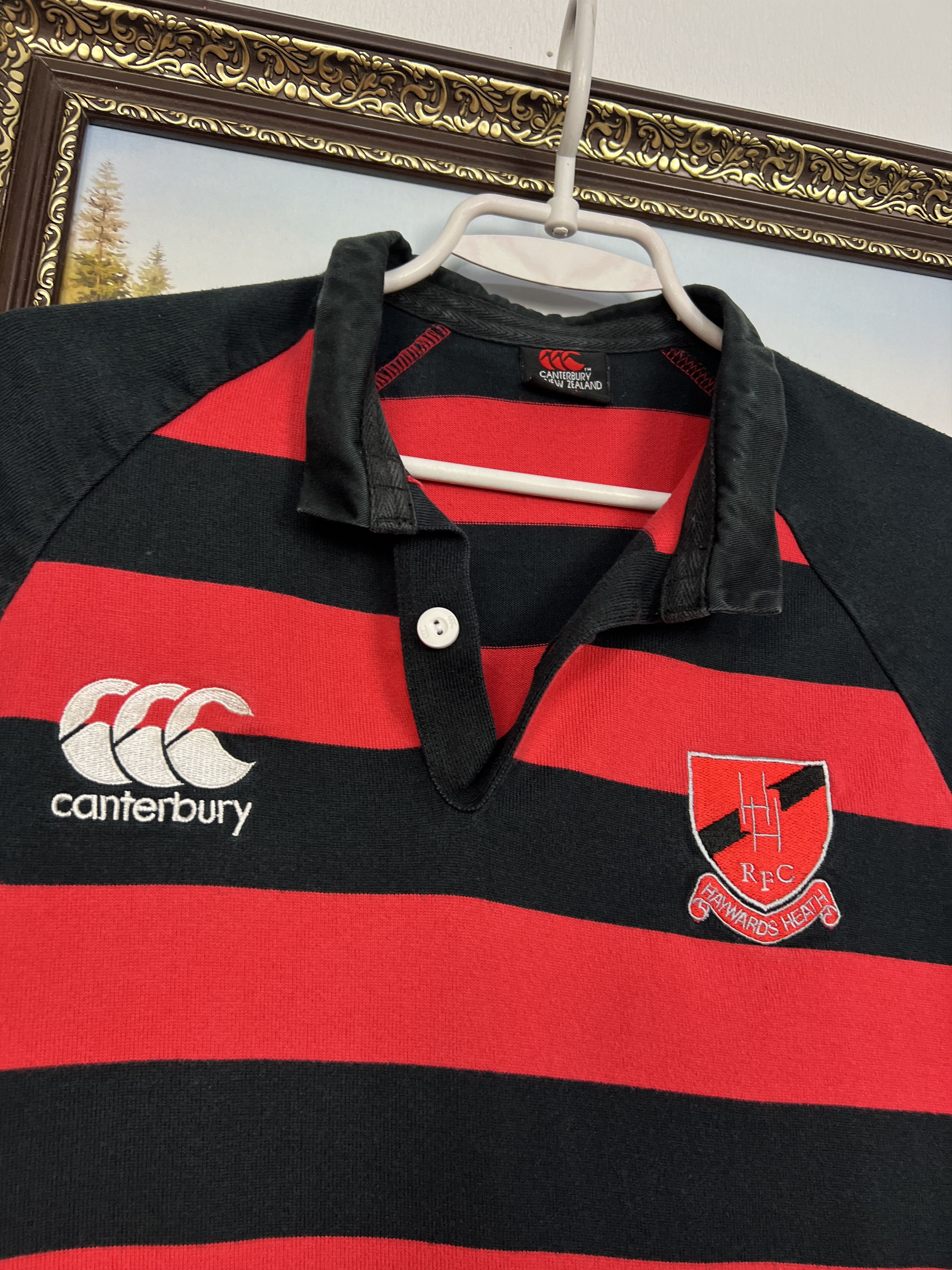 Canterbury of New Zealand Vintage 90's Haywards Heath Match Worn Rugby Jersey Trikot Size US L / EU 52-54 / 3 - 3 Thumbnail