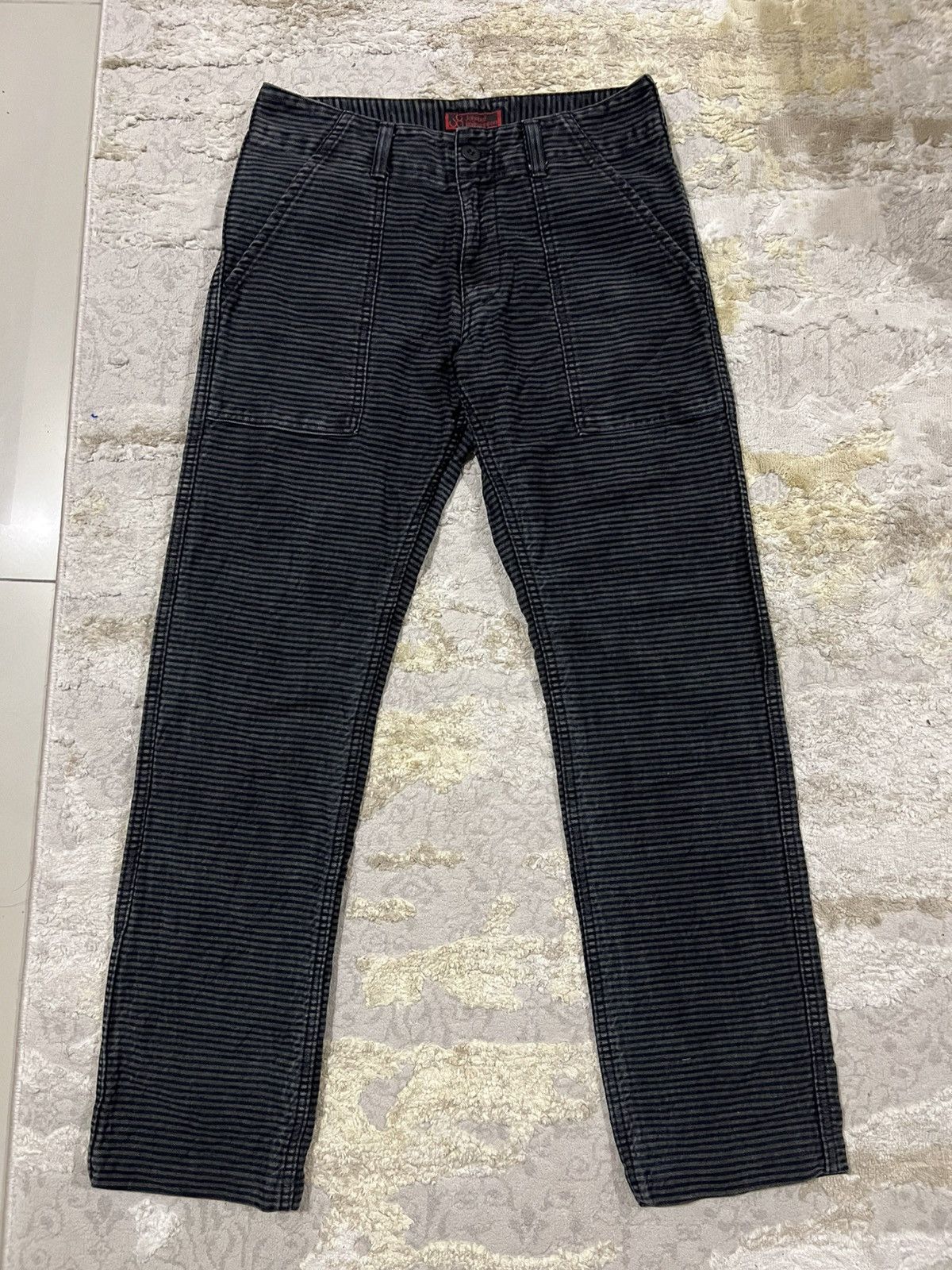 Samurai Jeans Vintage Johnbull Tokyo Prisoner Striped Denim Bush Pants Size US 30 / EU 46 - 1 Thumbnail