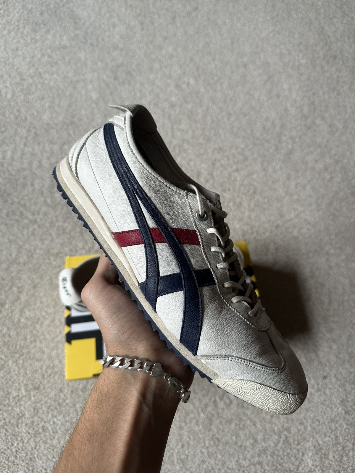 Onitsuka Tiger Streetwear Vintage Onitsuka Tiger Mexico 66 Cream Red Blue Grailed