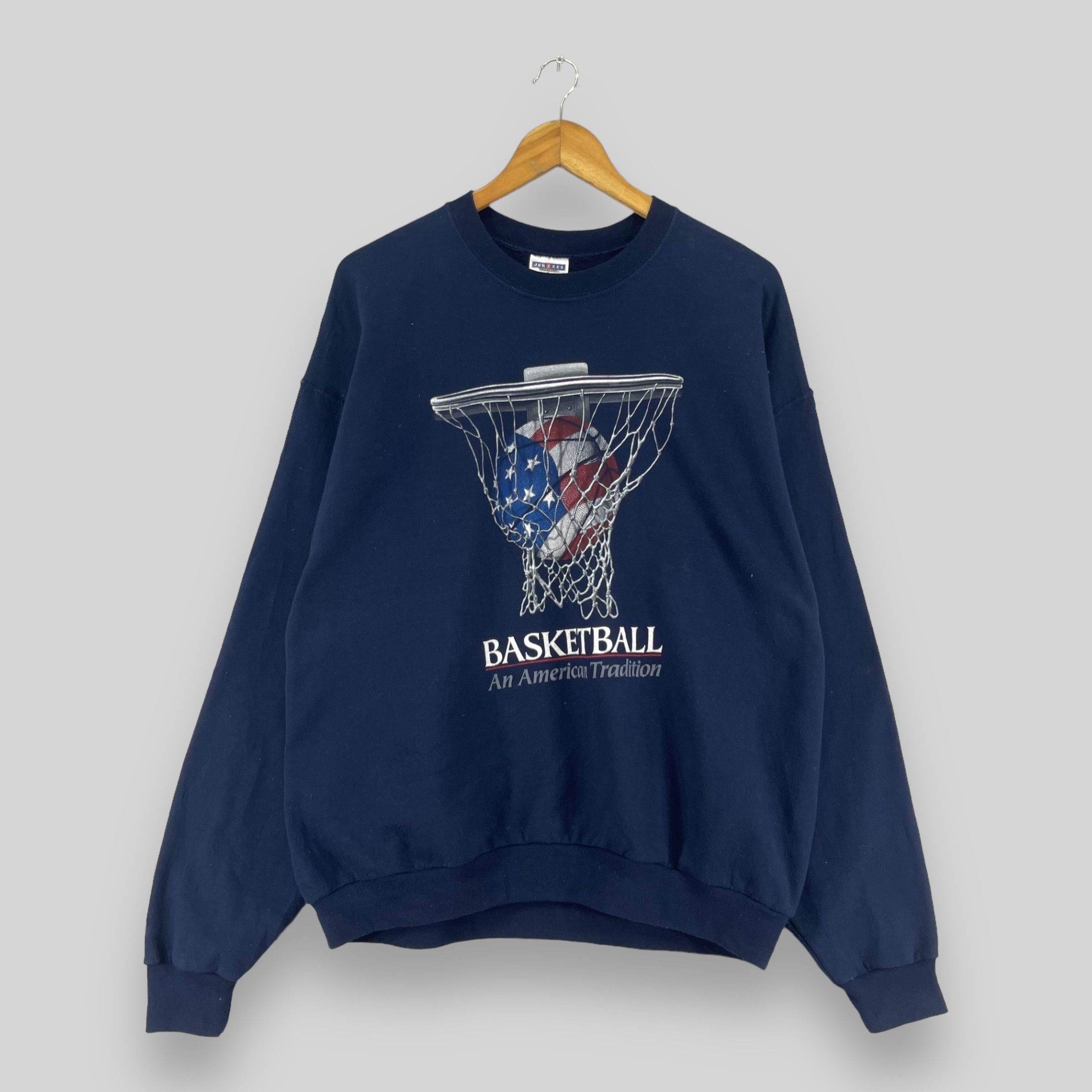 Jerzees × Vintage Vintage Basketball An American Tradition Printed Sweatshirt Size US L / EU 52-54 / 3 - 1 Thumbnail