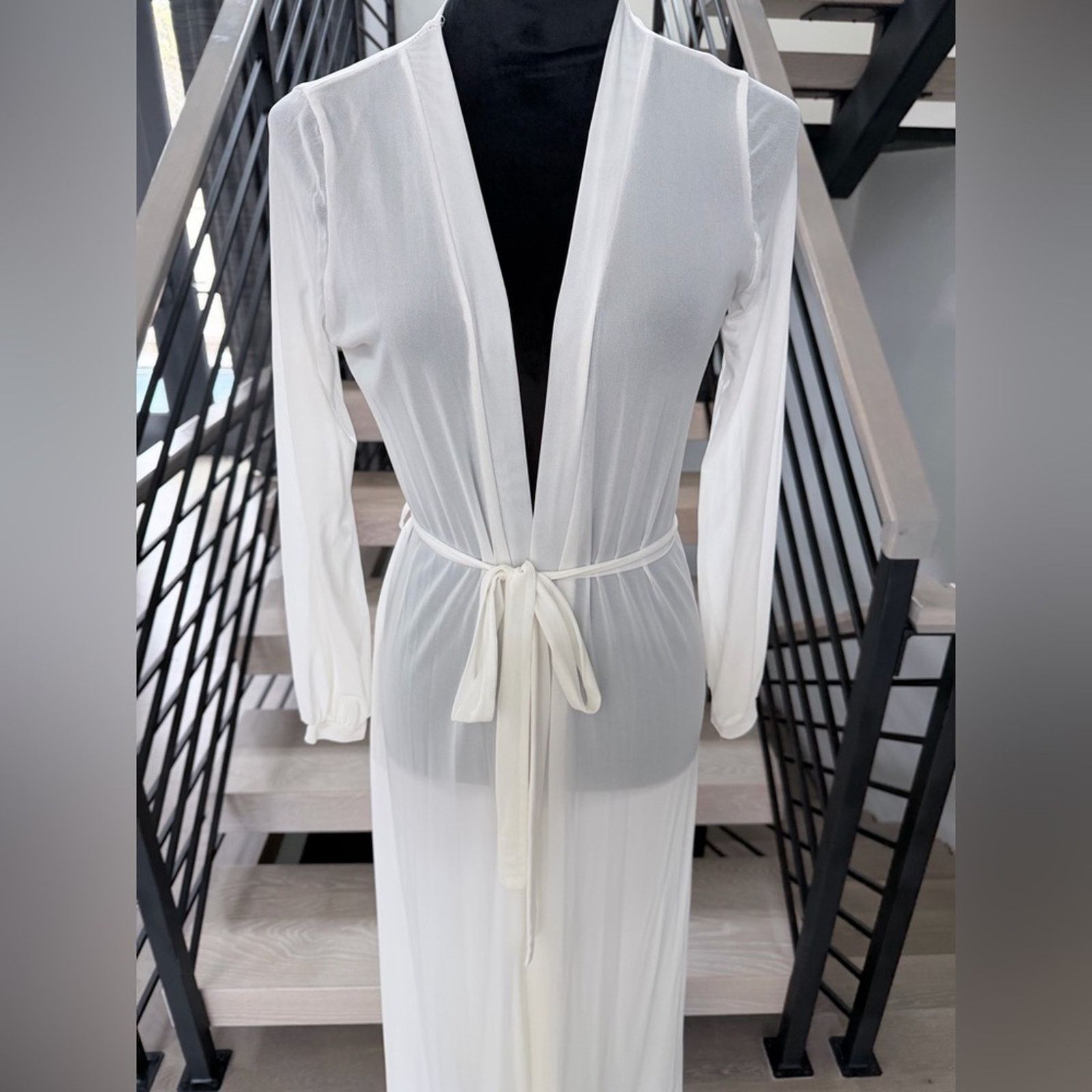 Other White Sheer Maxi Cover Up Lightweight Chiffon Robe one size Size ONE SIZE - 4 Thumbnail