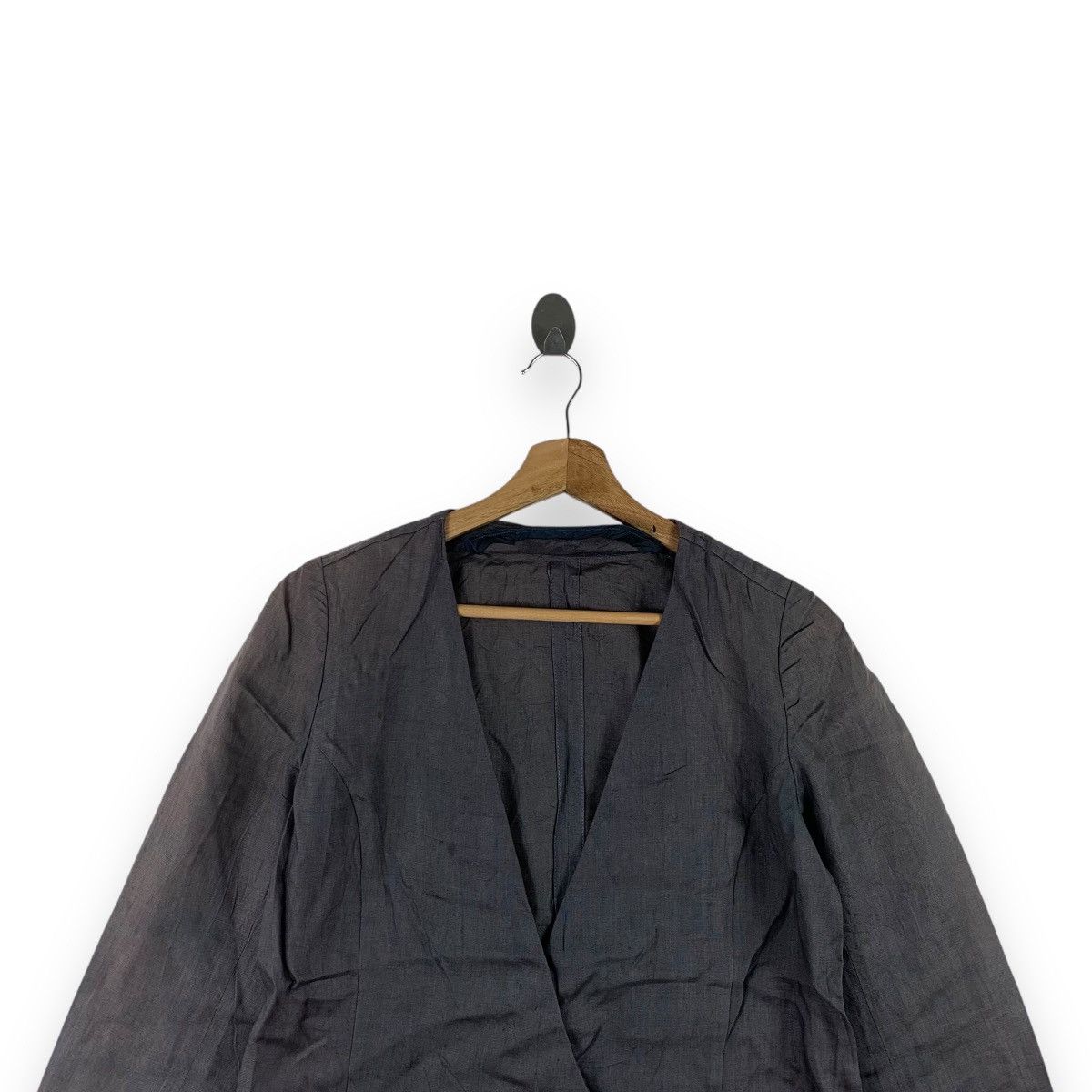 Vintage Vintage UNGARO PARALLELE PARIS Natural Faded Linen Coat Size S / US 4 / IT 40 - 2 Thumbnail