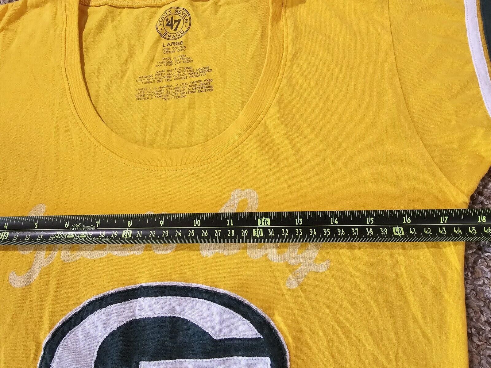 47 Brand 47 Brand Yellow NFL Green Bay Packers Football Tee Women’s L Size ONE SIZE - 5 Thumbnail