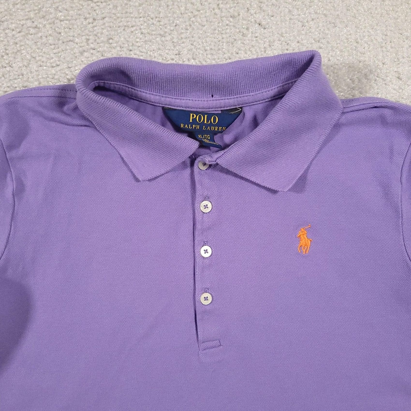 Polo Ralph Lauren Polo Ralph Lauren Polo Shirt Girls XL 16 Purple Orange Pony Logo Short Sleeve Polo Ralph Lauren Shirt Girls XL 16 Purple Orange Pony Logo Short Sleeve Size XL / US 12-14 / IT 48-50 - 3 Thumbnail