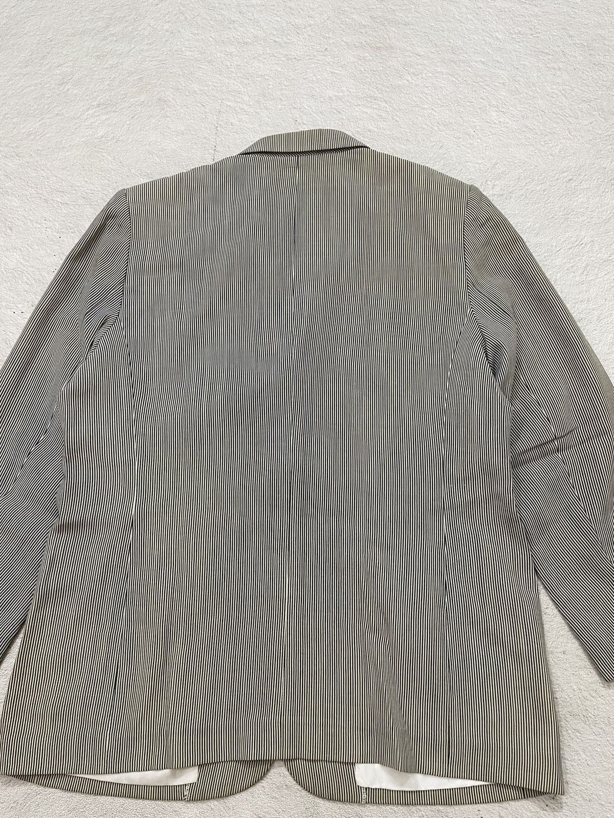 Burberry Vintage Burberrys Pinstripe Blazer Beige Tailored Jacket Y2K Size 54R - 9 Thumbnail