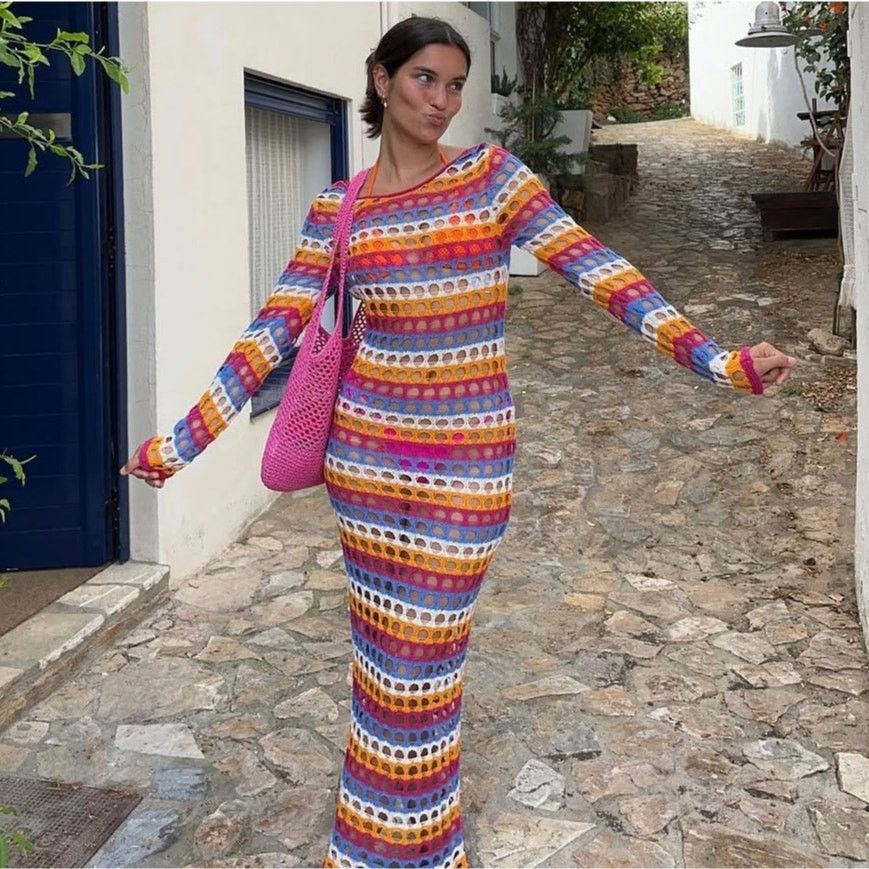 Mango LAST ONE!!! Mango Crochet Maxi Dress Resort Vacation NWT Size M / US 6-8 / IT 42-44 - 16 Thumbnail