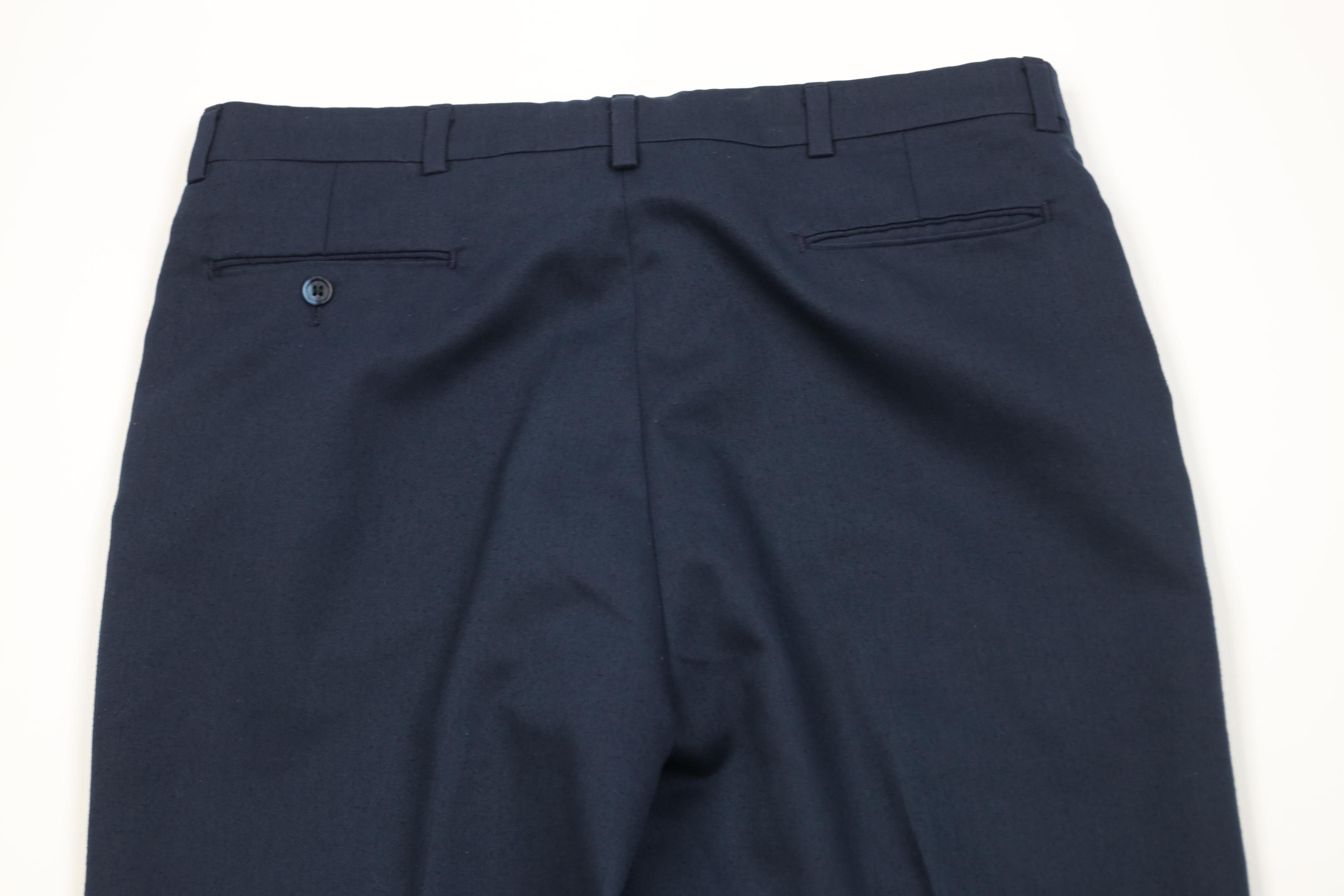 Vintage Vintage 70s Streetwear Wide Leg Chino Pants Navy Blue USA Size US 36 / EU 52 - 11 Thumbnail