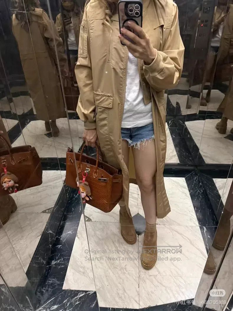 Hermes Hermes Two-piece windbreaker coat show model drawstring wa Size XS / US 0-2 / IT 36-38 - 2 Thumbnail