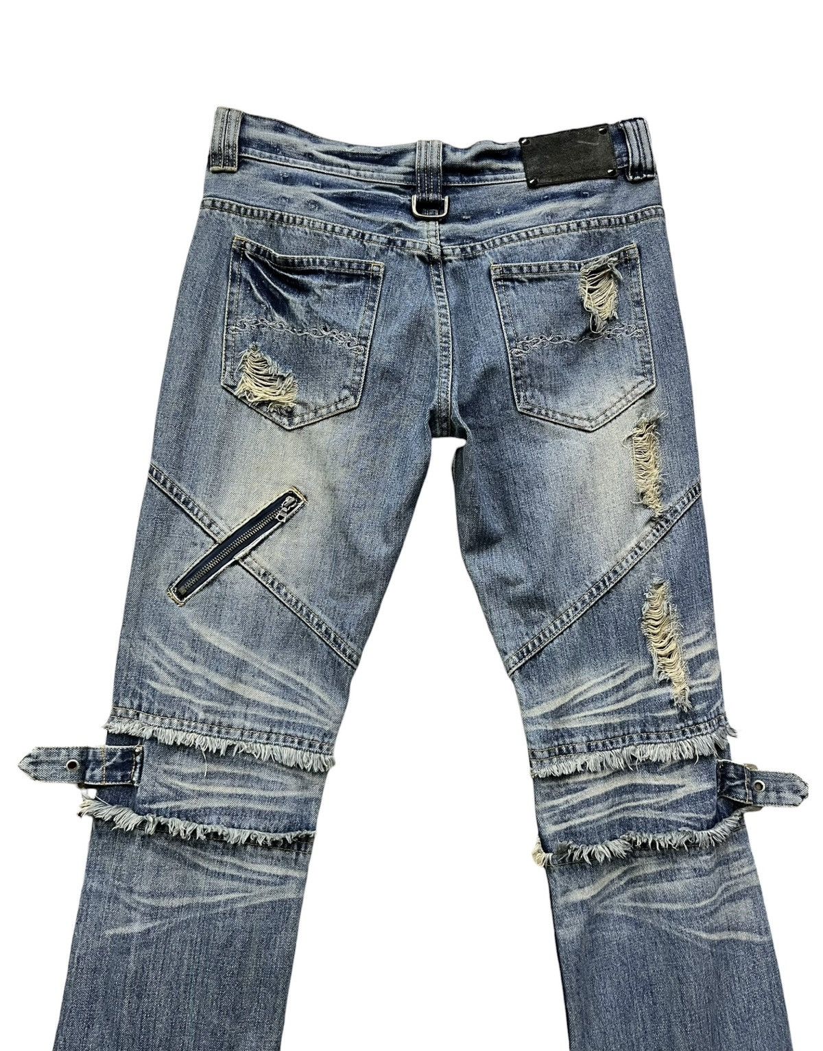 Japanese Brand 🔥Ultra Rare MIDAS Bondage Multi Zip Flare Punk Denim Japan Size US 31 - 5 Thumbnail