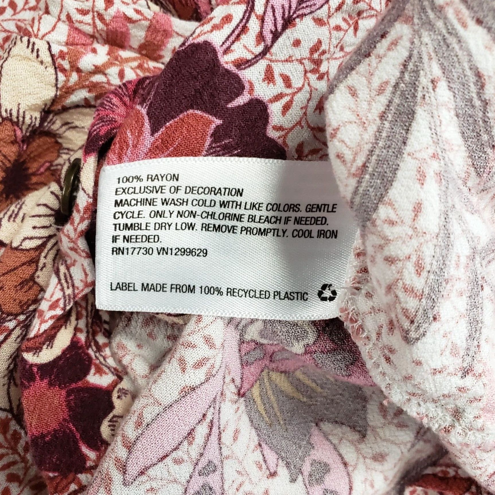 Vintage Knox Rose Womens Top L Pink Floral 3/4 Sleeve Rayon Blouse Size L / US 10 / IT 46 - 5 Thumbnail