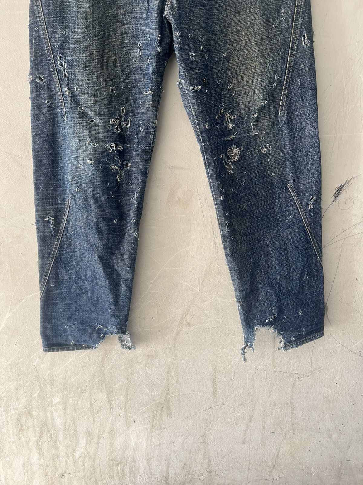 4GSELLER × Japanese Brand SUPER THRASHED🔥SCANNER JAPAN RIPPED DENIM Size US 34 / EU 50 - 3 Thumbnail