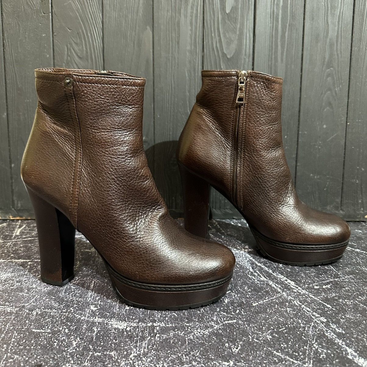 Prada PRADA women’s Leather Ankle Boots Size 39 Size US 9 / IT 39 - 4 Thumbnail