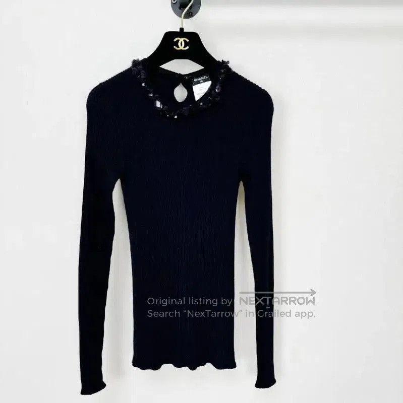 Chanel Chanel Purple Long Sleeve Pullover Sweater . Size S / US 4 / IT 40 - 1 Thumbnail