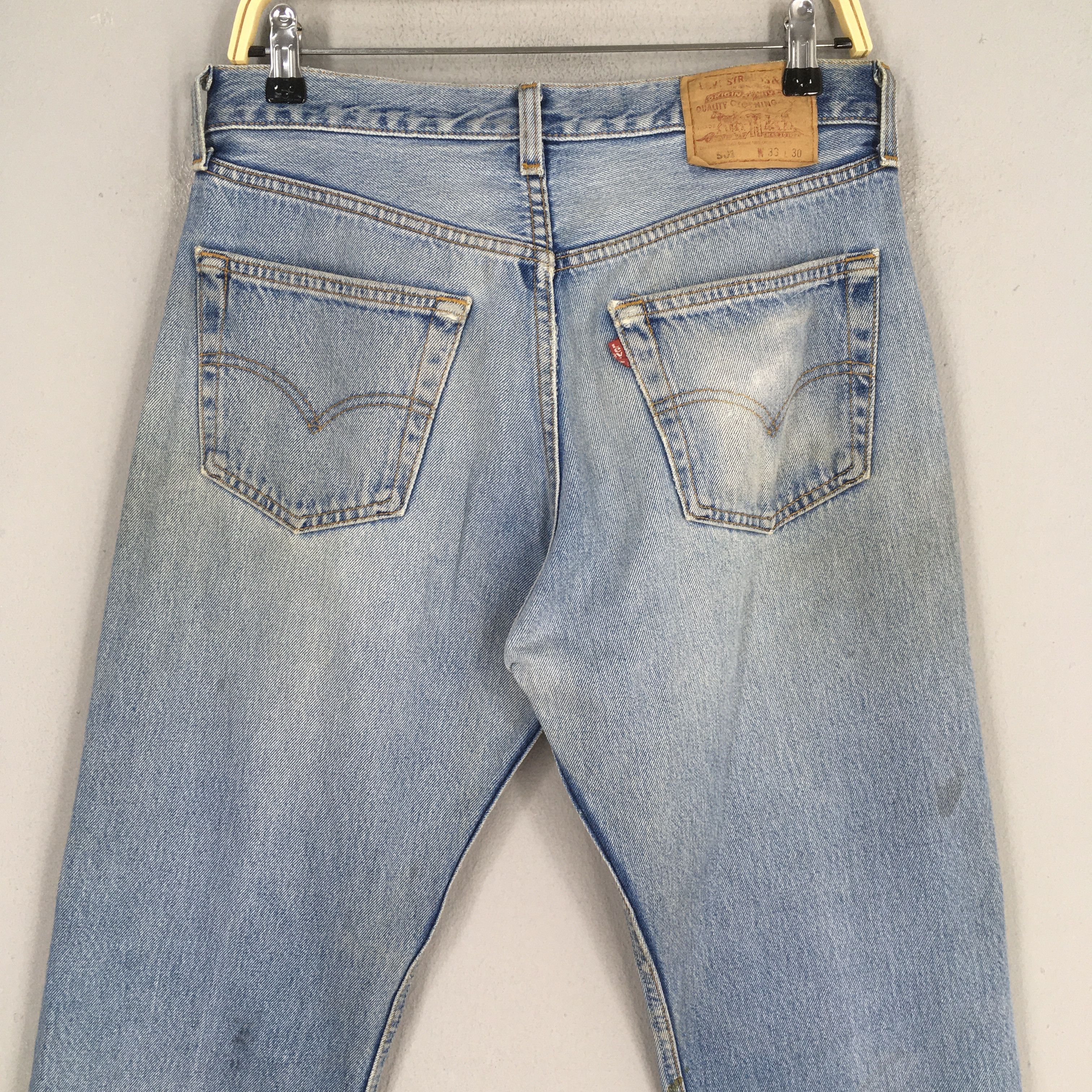 Levi's Size 30x29 Vintage 90s Levi's 501 Straight Cut Denim S1824 Size US 30 / EU 46 - 8 Thumbnail