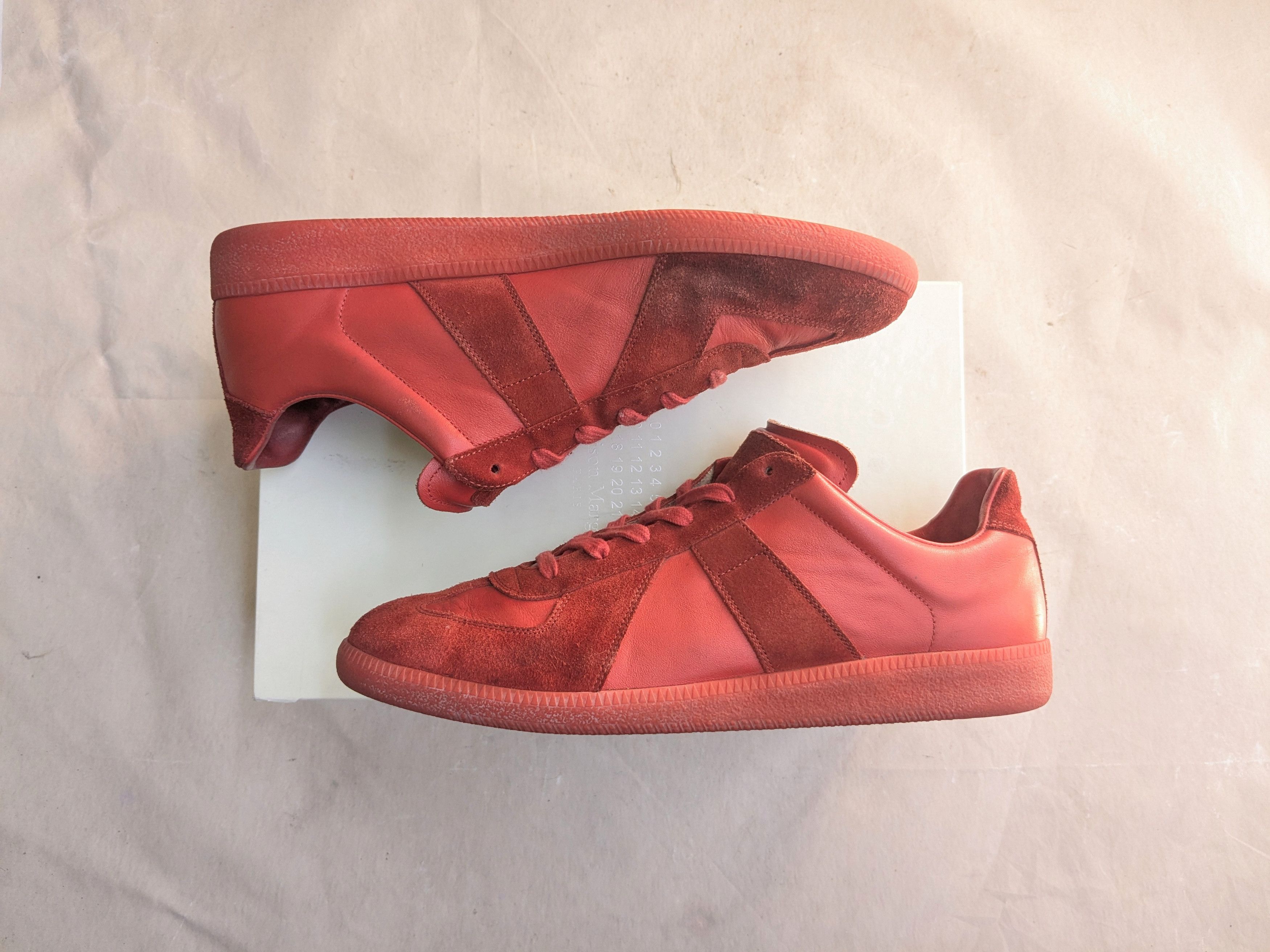 Maison Margiela GAT Replica Red 12 45 Low Suede