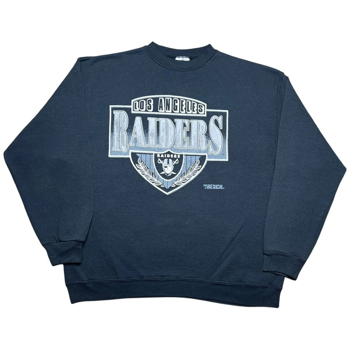NFL × Vintage 1990s NFL Los Angeles Raiders Spell Out Graphic Sweatshirt Size US XL / EU 56 / 4 - 1 Thumbnail