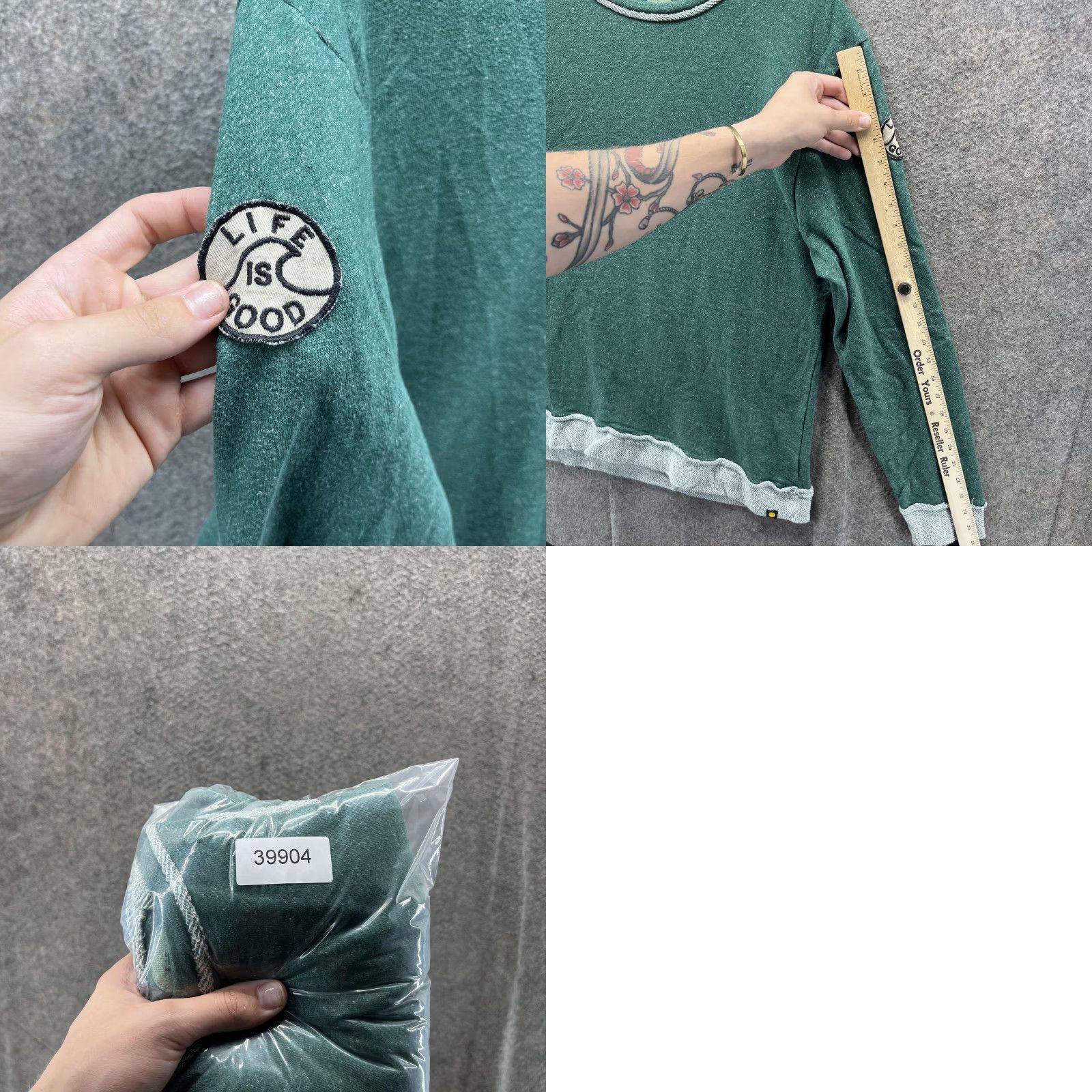 Life is Good Life is Good Sweatshirt Womens L Green Crewneck Pullover Logo Patch Top Size L / US 10 / IT 46 - 8 Thumbnail