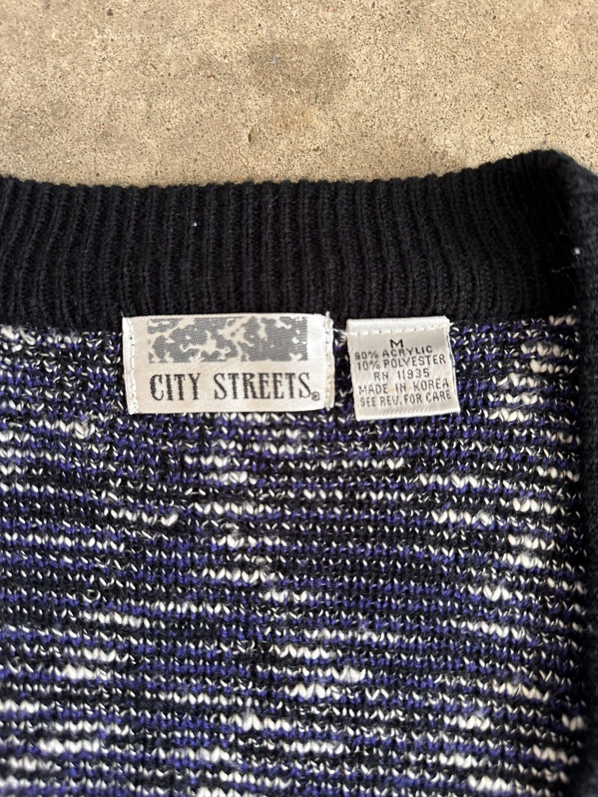 City Streets × Vintage 90s Blue Pattern Cardigan Size US M / EU 48-50 / 2 - 2 Thumbnail