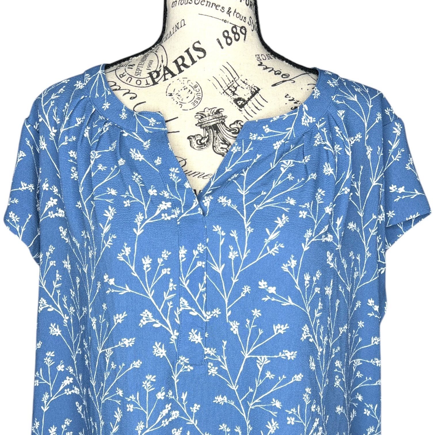 Other Morey Split Neck Short Sleeve Blouse - Stitch Fix Crepe Top Size XXL / US 16-18 / IT 52-54 - 4 Thumbnail