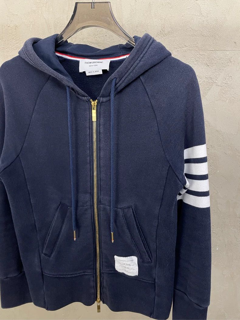 Thom Browne Thom browne Dark blue four-striped zipper jacket 2504-Nexta Size US XS / EU 42 / 0 - 3 Thumbnail
