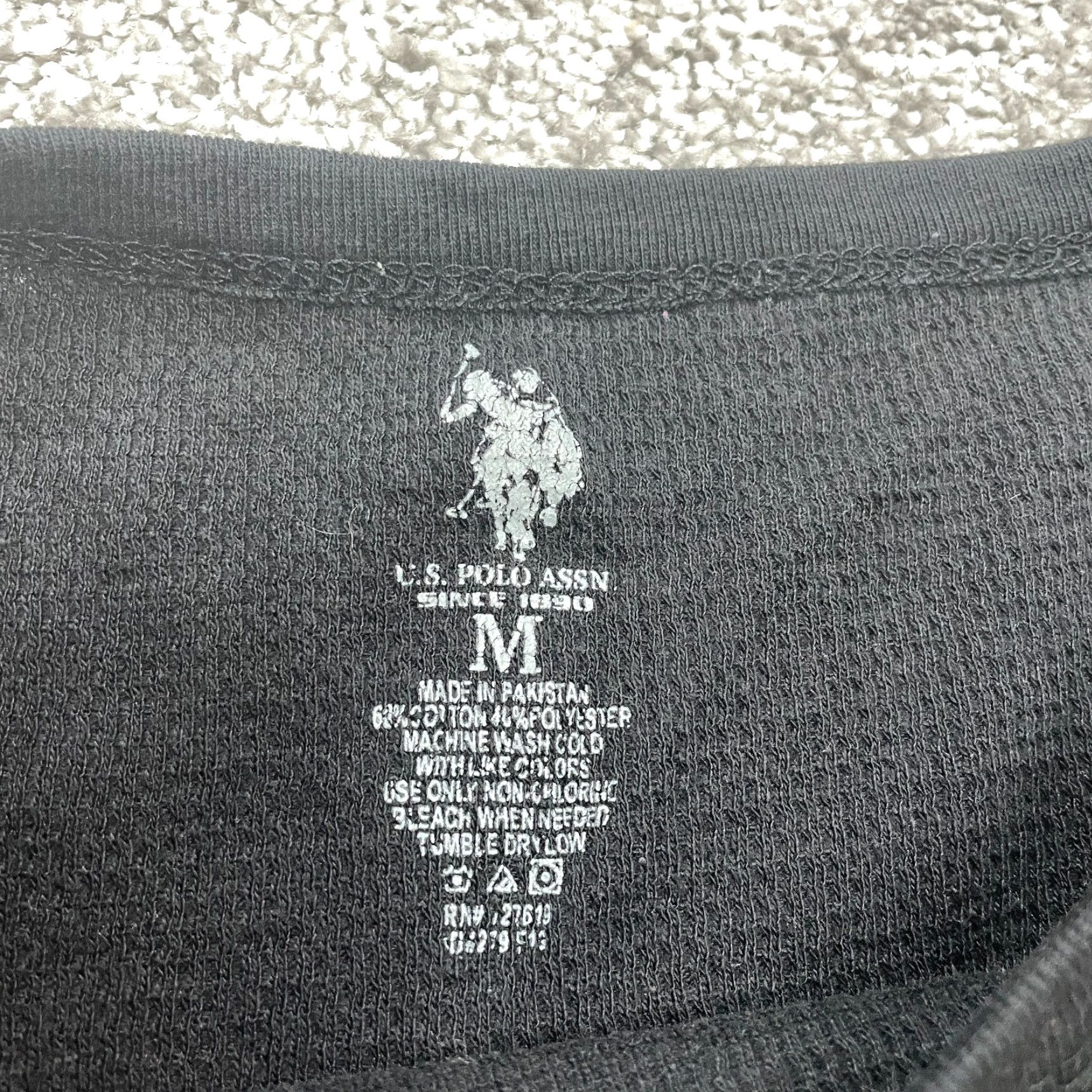 Vintage US Polo Assn. Shirt Adult Medium Black Thermal Long Sleeve Crew Tee Size US M / EU 48-50 / 2 - 3 Thumbnail