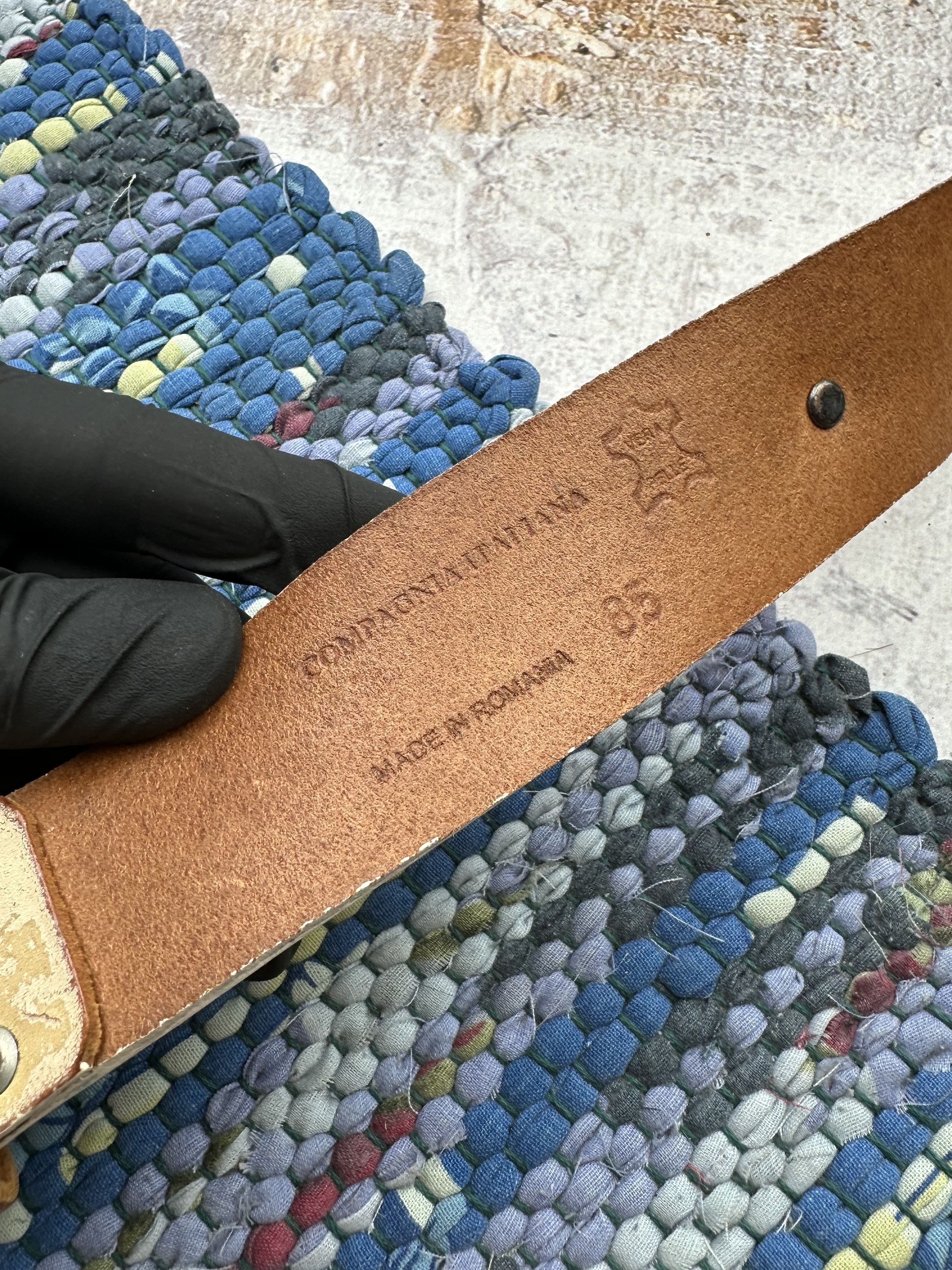 Vintage Vintage Amazing Leather Belt A46D15(06) Size 30 - 7 Thumbnail