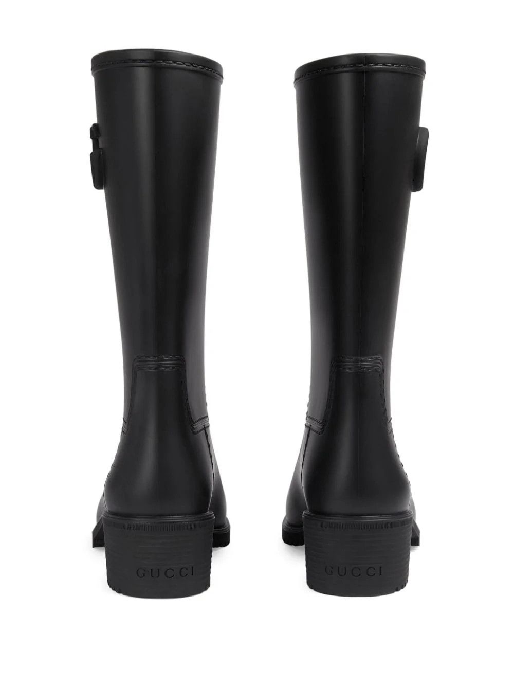 Gucci o1s1wg110225 Women's Double G Rain Boots in Black Size US 7 / IT 37 - 2 Thumbnail