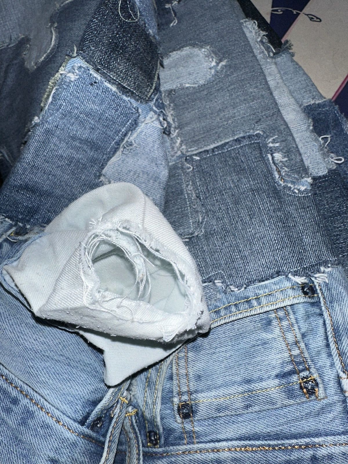 Designer × Vintage Roughcut Puzzle Piece Denim Size US 30 / EU 46 - 8 Thumbnail