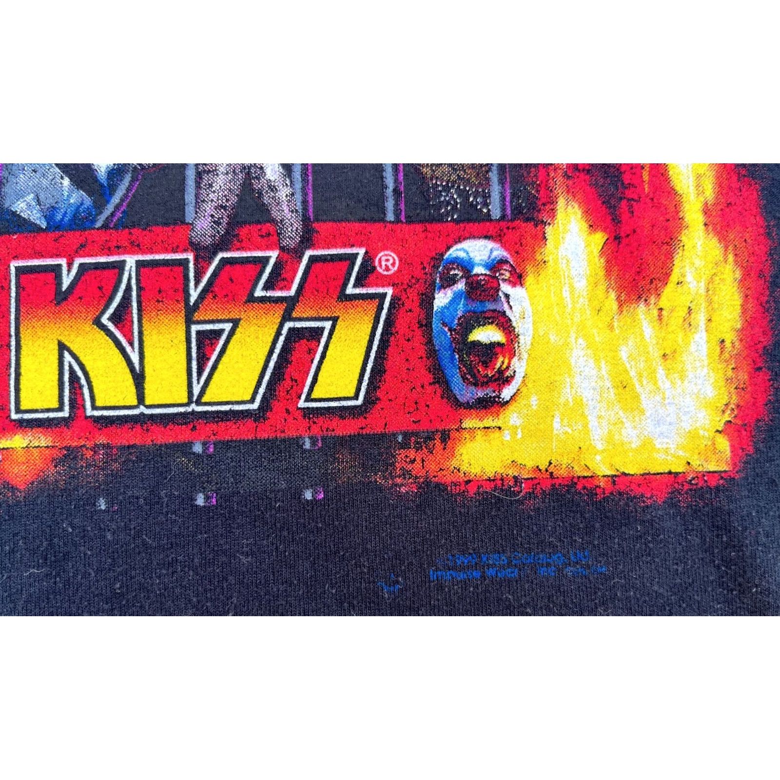 Fruit Of The Loom Vintage Kiss Psycho Circus Band T-Shirt - Black - Short Sleeve - 2XL Size US XXL / EU 58 / 5 - 4 Thumbnail