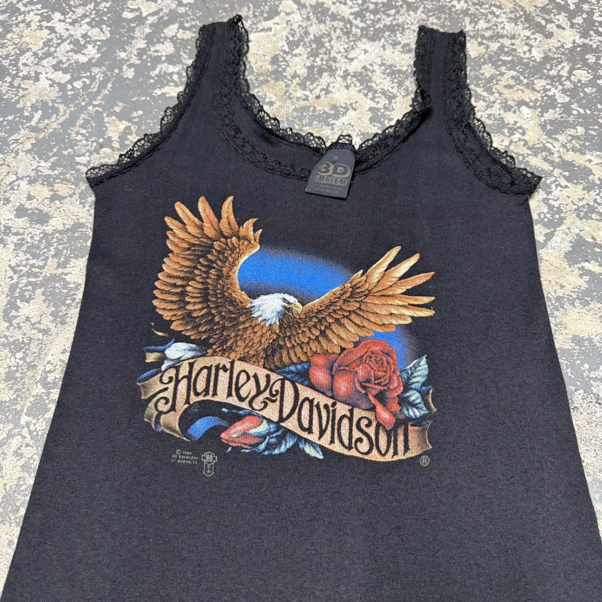 Vintage Vintage Harley Davidson Eagle 3D Emblem 90s Lace Tank Top T Size US M / EU 48-50 / 2 - 8 Thumbnail
