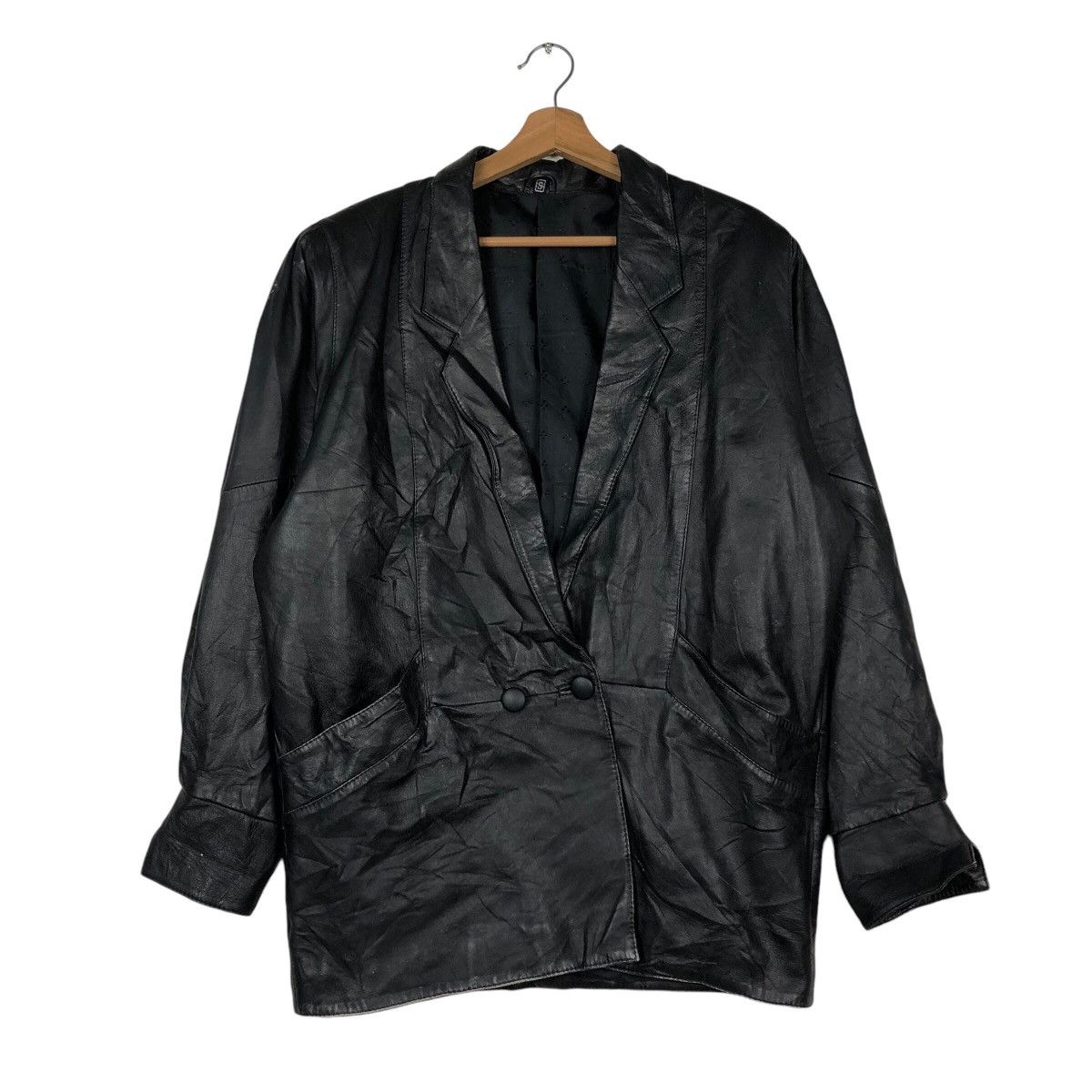Japanese Brand × Vintage 📌Vintage Unknown Brand Biker Leather Jacket Issey Miyake Size US S / EU 44-46 / 1 - 2 Thumbnail