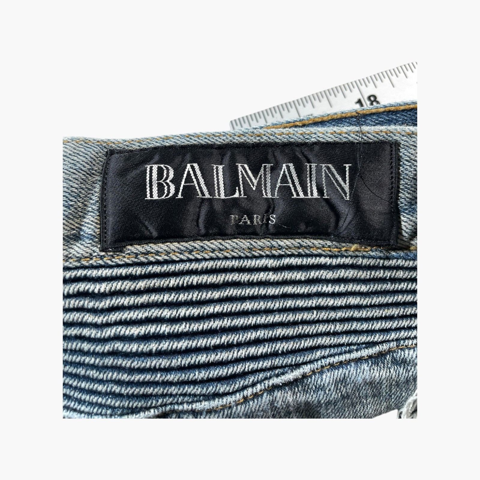 Balmain Balmain Distressed Biker Light Wash Jeans Size US 32 / EU 48 - 3 Thumbnail