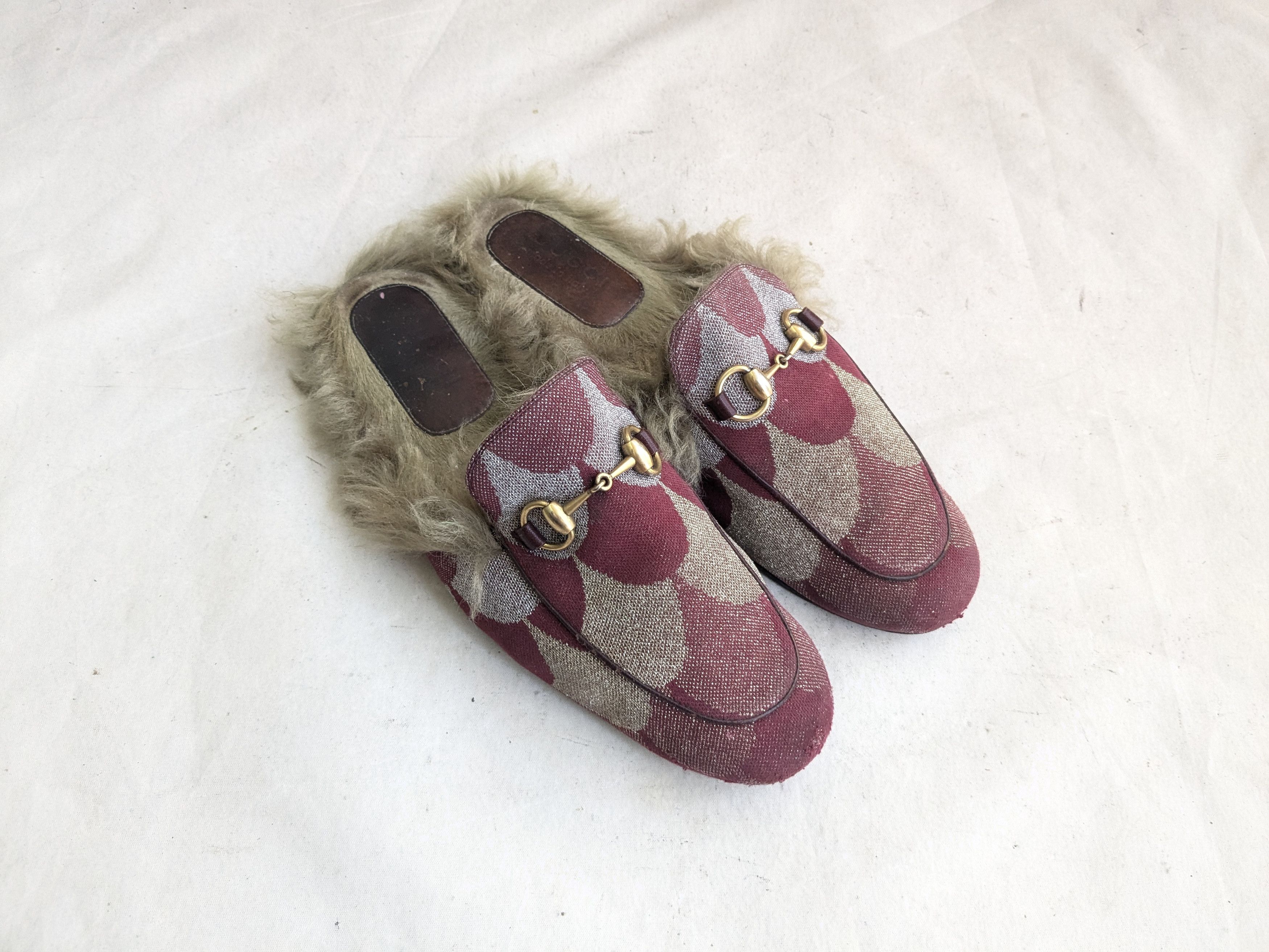 Gucci Gucci Princetown Horsebit Loafers Burgundy Argyle 9 Size US 9 / EU 42 - 1 Thumbnail