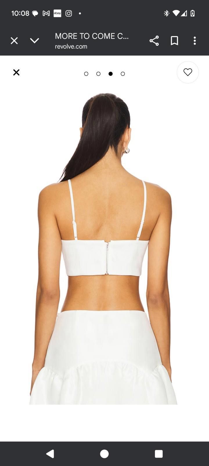Designer NWT MORE TO COME Carson Cami Bralette Top in White Size S / US 4 / IT 40 - 3 Thumbnail