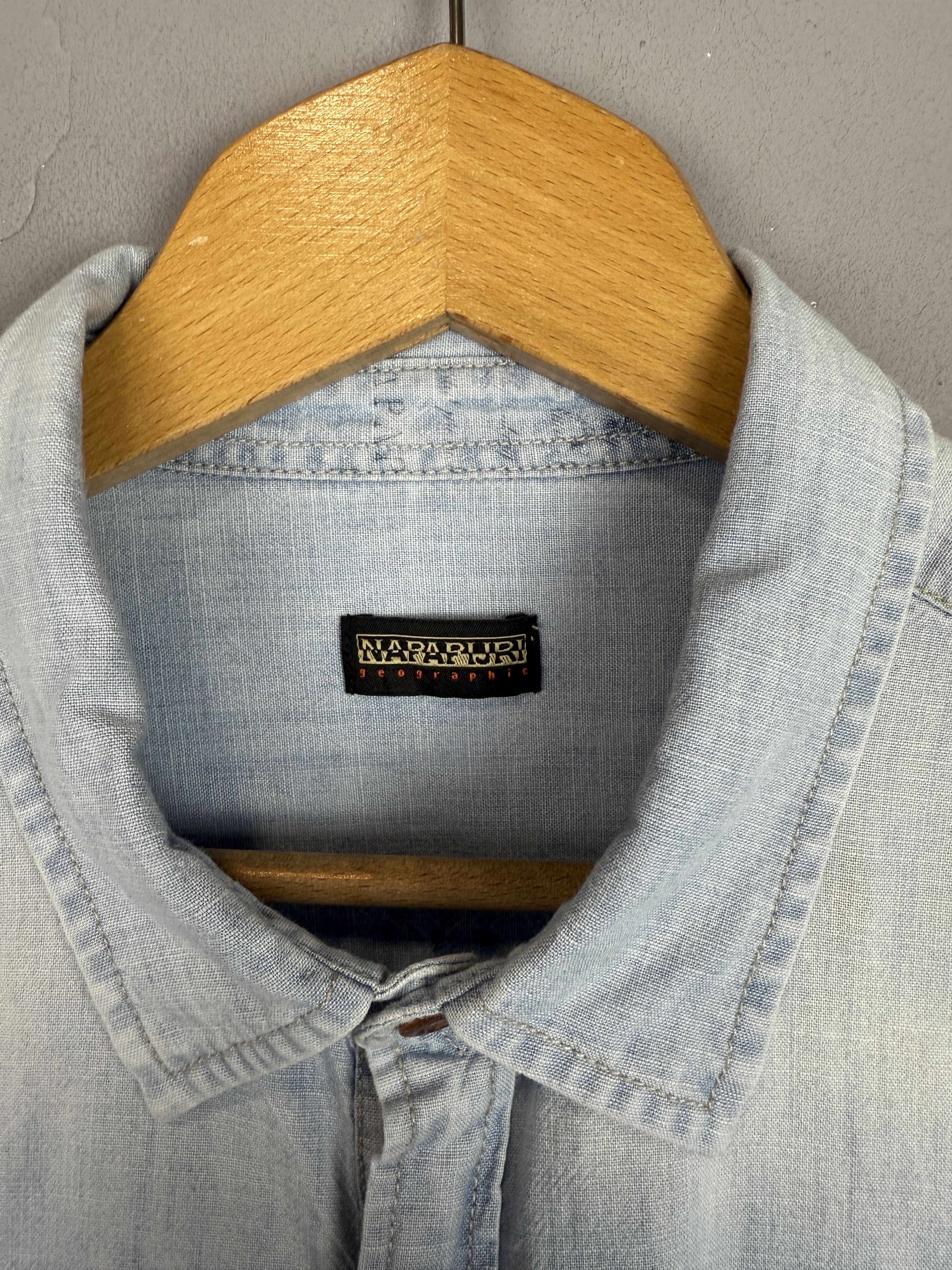 Napapijri × Vintage Napapijri Shirt Vintage Blue Long Sleeve Size US XL / EU 56 / 4 - 8 Thumbnail