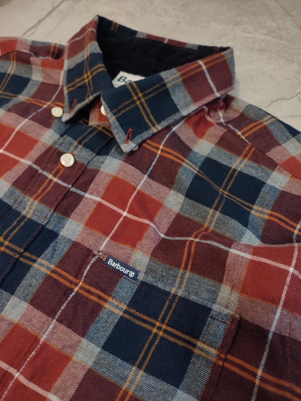 Barbour Barbour coton shirt red navy cage print M size Size US M / EU 48-50 / 2 - 5 Thumbnail