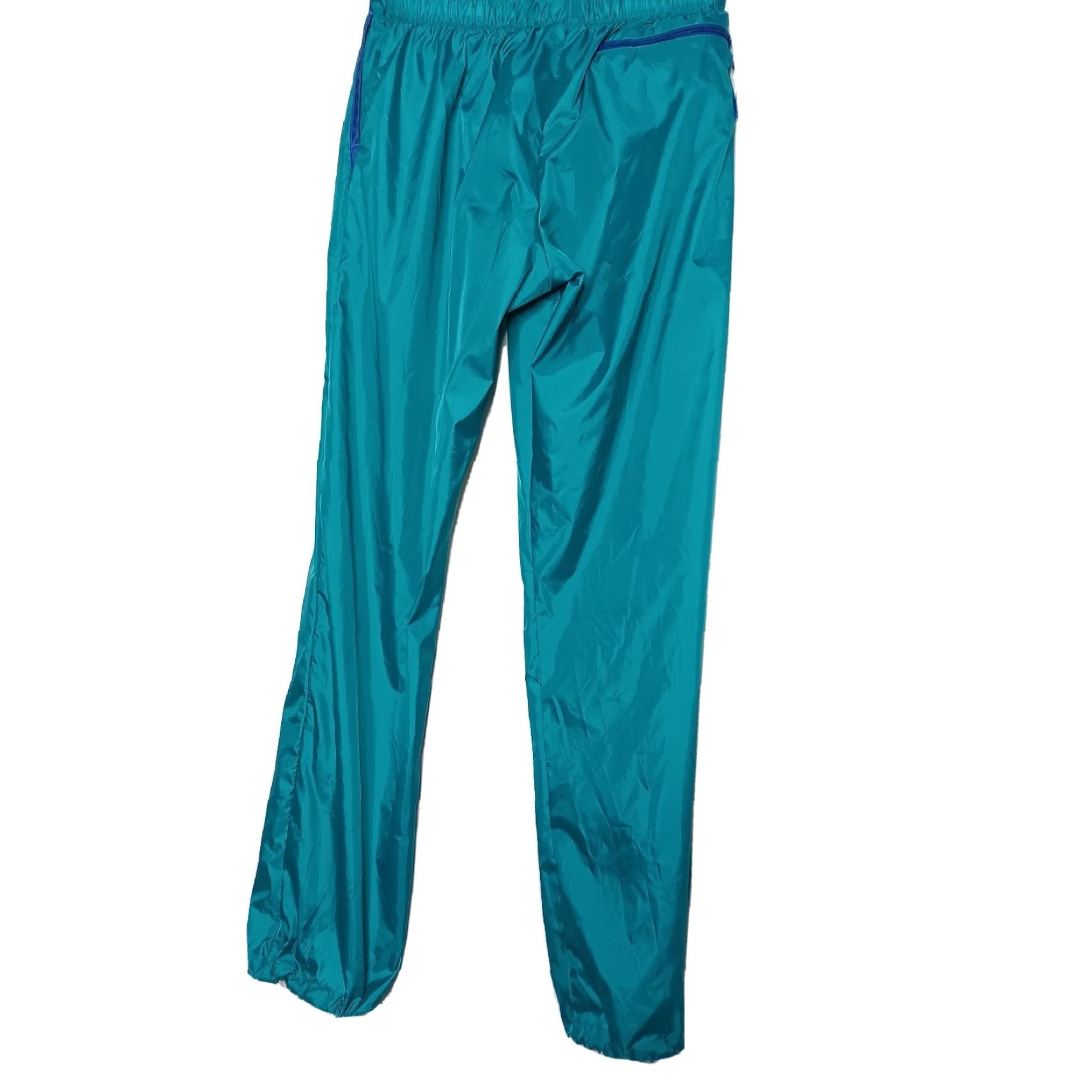Rains VINTAGE Pro Ranier Men XL Rain Pants Windbreaker Rain Hike Outdoor Nylon Jogger Elastic Pocketed 35" Inseam Outdoor Fishing Hiking Camping blue/Teal Size US 36 / EU 52 - 3 Thumbnail