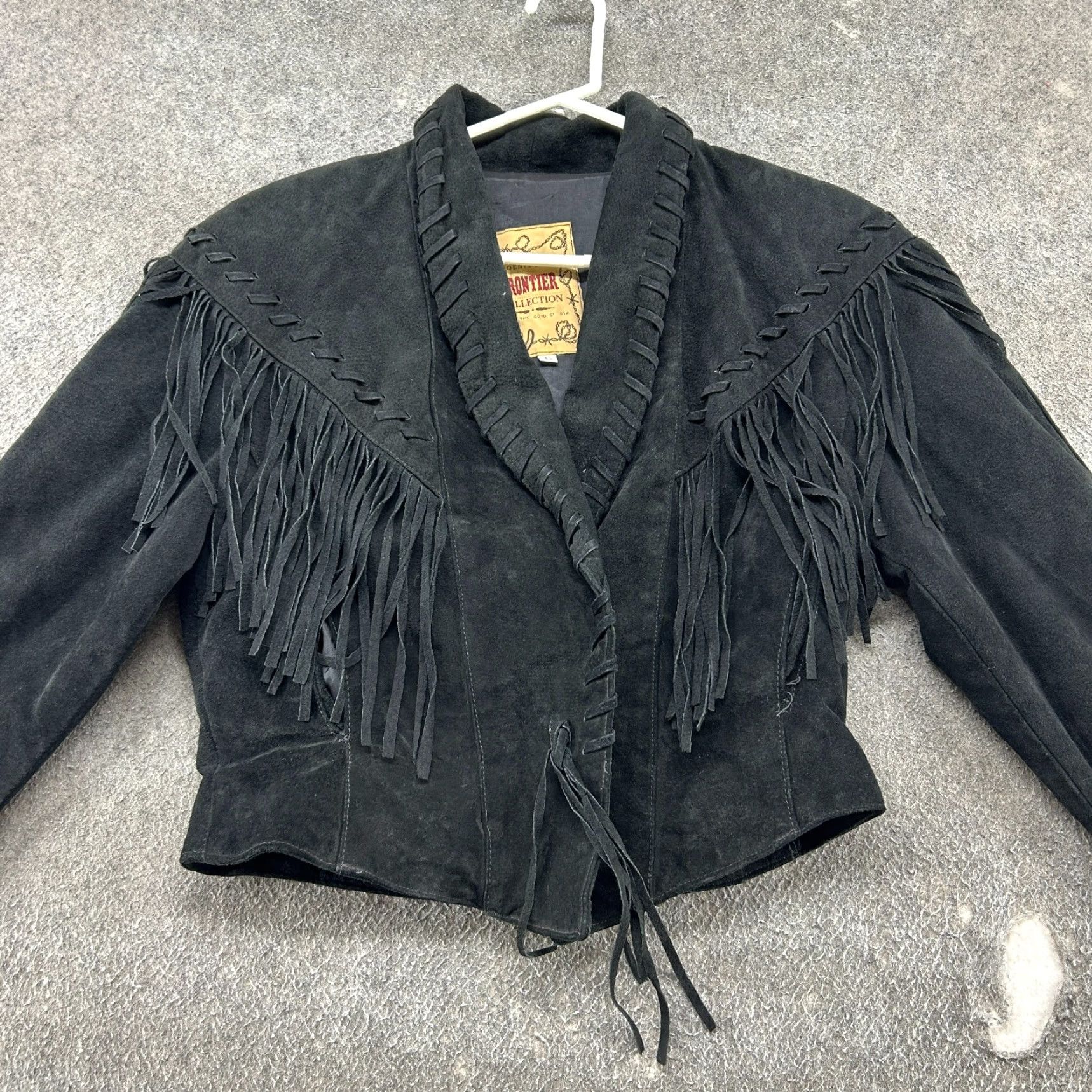Vintage VINTAGE Frontier Leather Jacket Womens L Black Fringe 90s Bohemian Western Designer Jacket Size L / US 10 / IT 46 - 3 Thumbnail